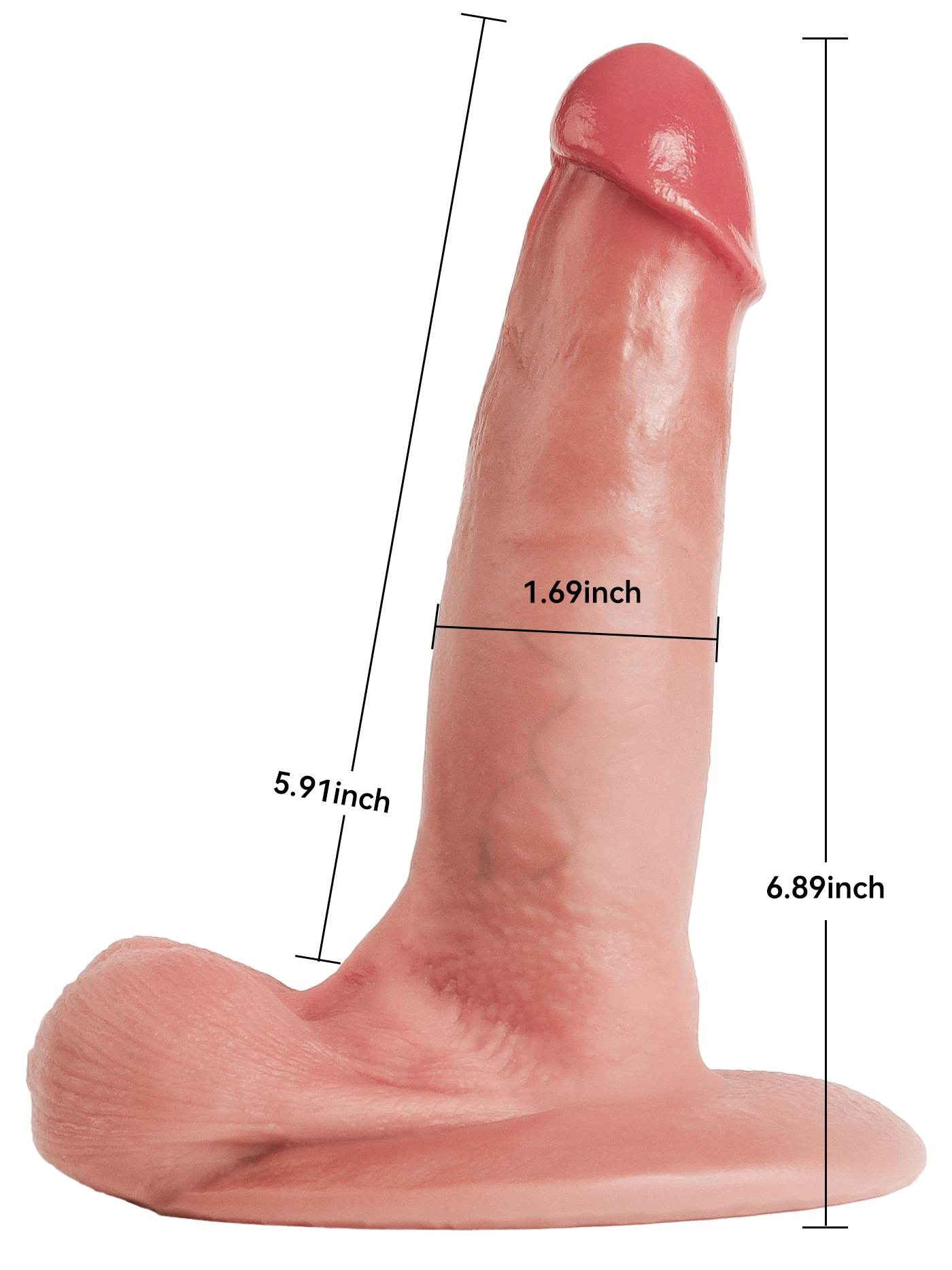 Simon 6.89" x 1.69" Sliding Skin Dildo With Moving Balls