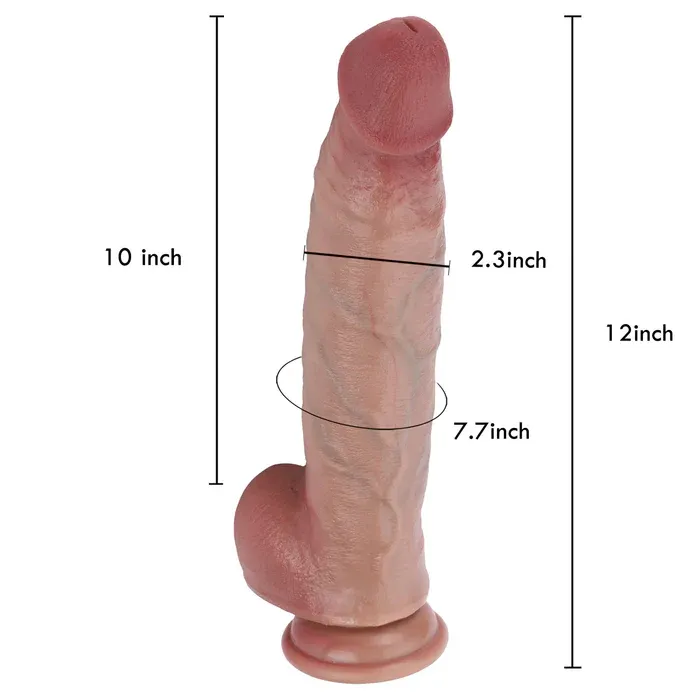 Klevon 12 inch Lifelike Real Feeling Skin Huge Dildo With Keel