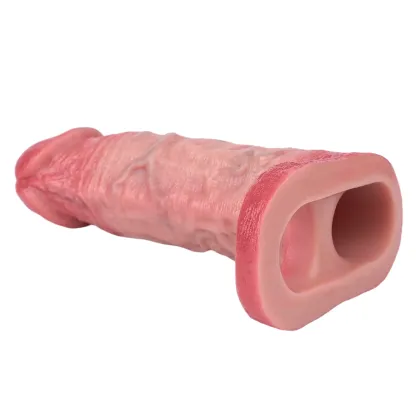 6.93"×1.85"Real Skin Soft Silicone Penis Extension Sleeve