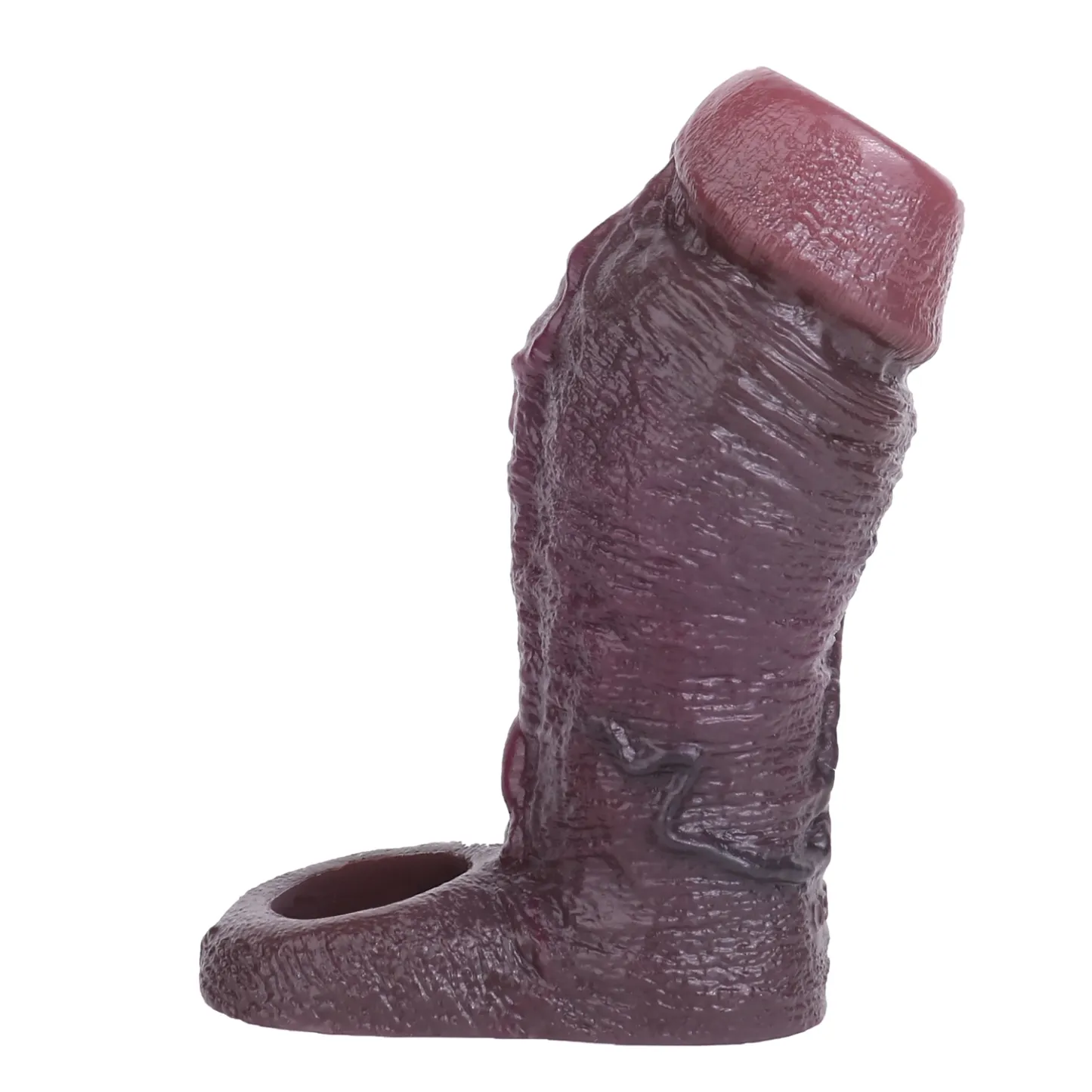 Jaelen 5.51” x 1.81” Liquid Silicone Realistic Black Penis Girth Sleeve(S,M,L)