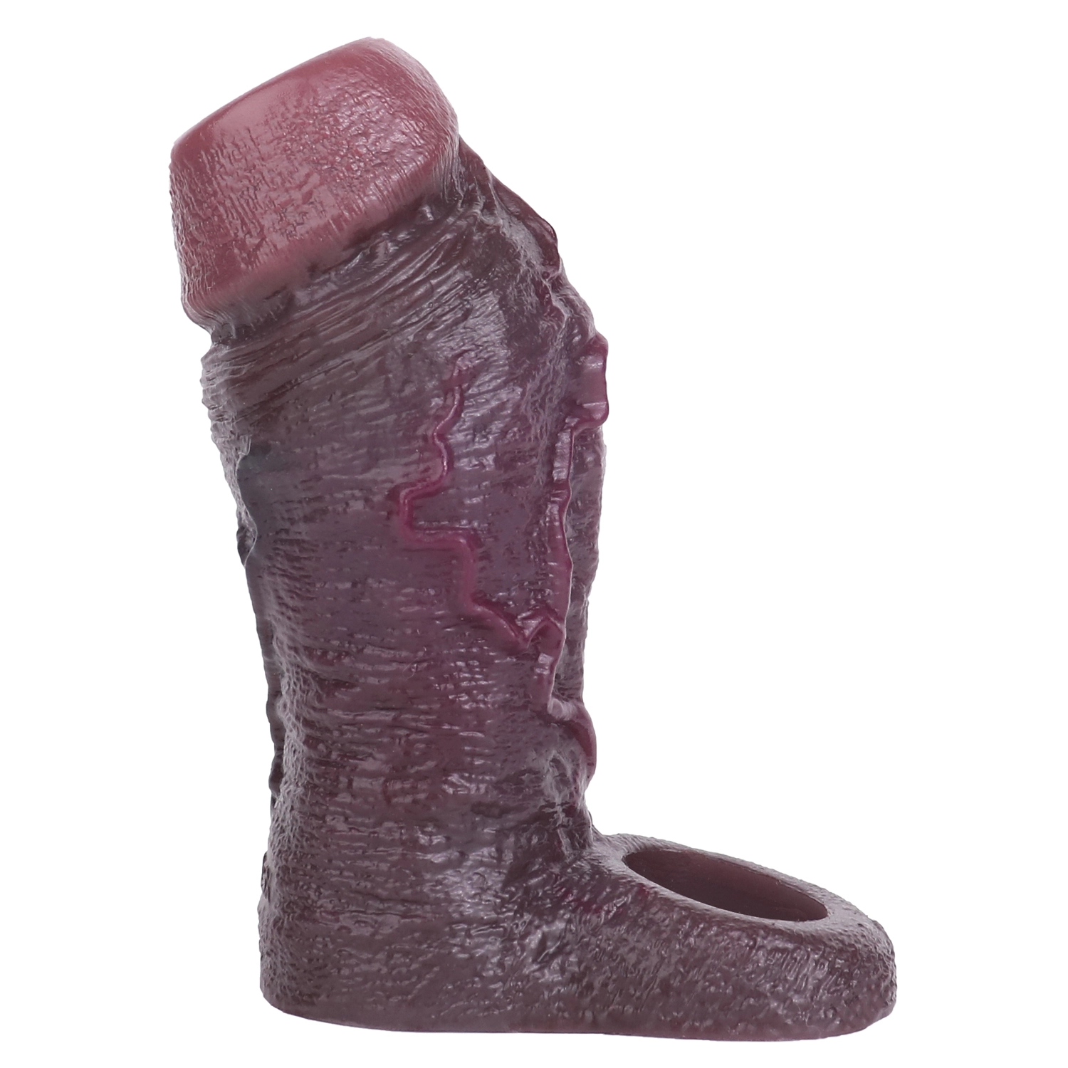 Jaelen 5.51” x 1.81” Liquid Silicone Realistic Black Penis Girth Sleeve(S,M,L)