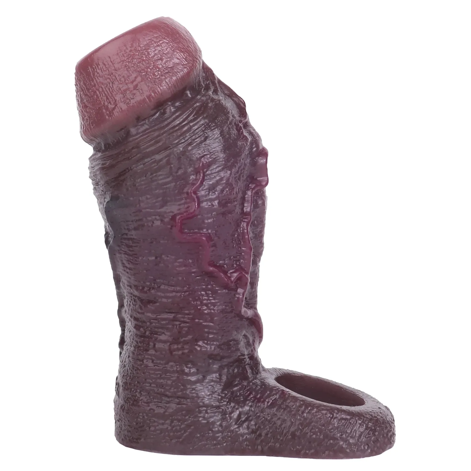 Jaelen 5.51” x 1.81” Liquid Silicone Realistic Black Penis Girth Sleeve(S,M,L)