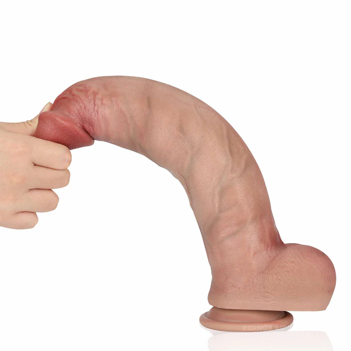 Klevon 12 inch Lifelike Real Feeling Skin Huge Dildo With Keel