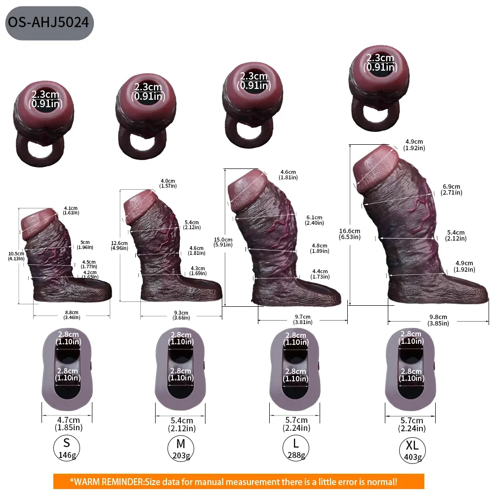 Jones 6.53” x 2.71” Most Realistic Thick Penis Girth Sleeve(S to XL)