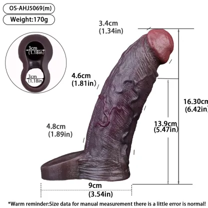 Brandon 6.42” x 1.89” Soft Realistic Penis Sleeve（US in stock）