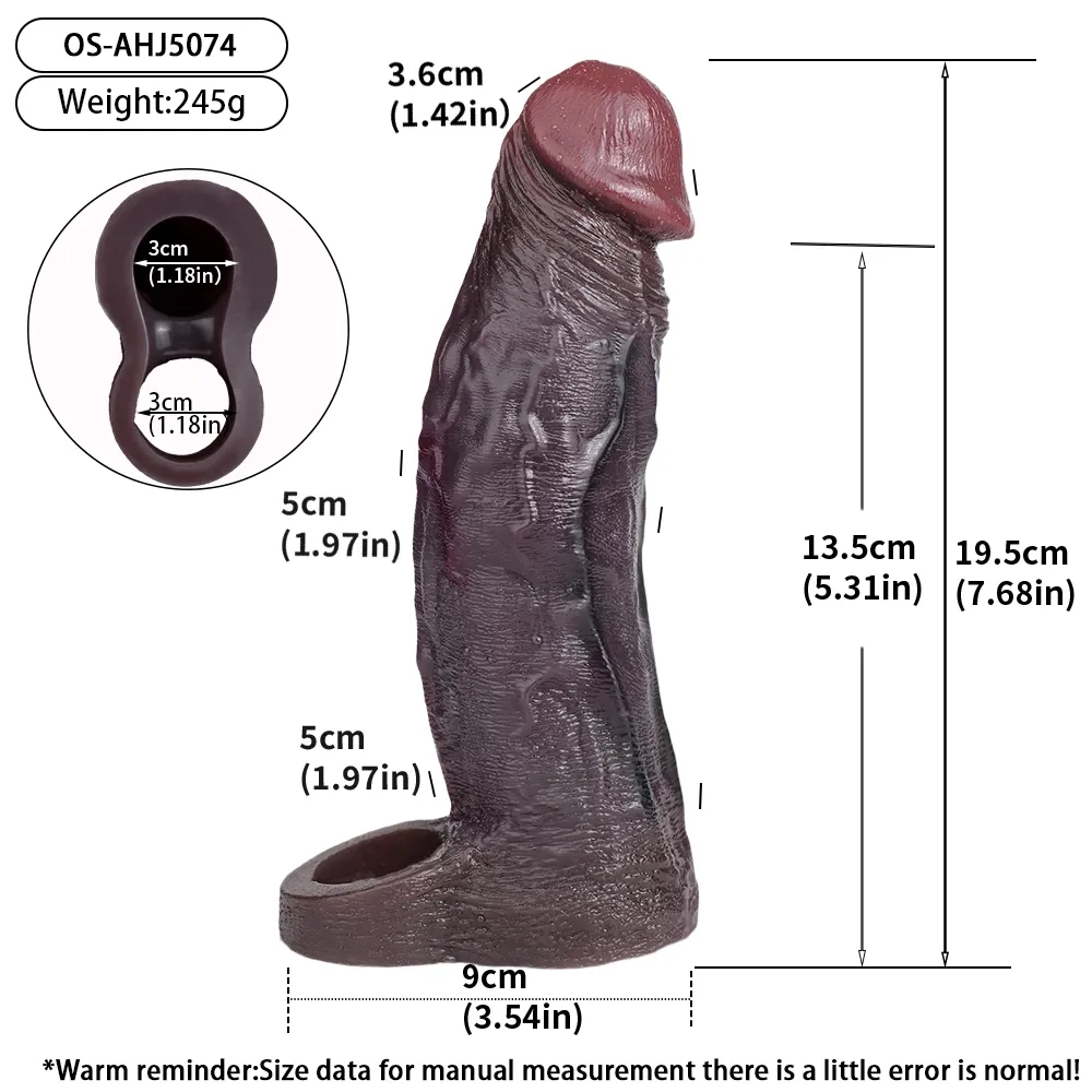 7.72"×2.01"Thick Realistic Soft Penis Sleeve