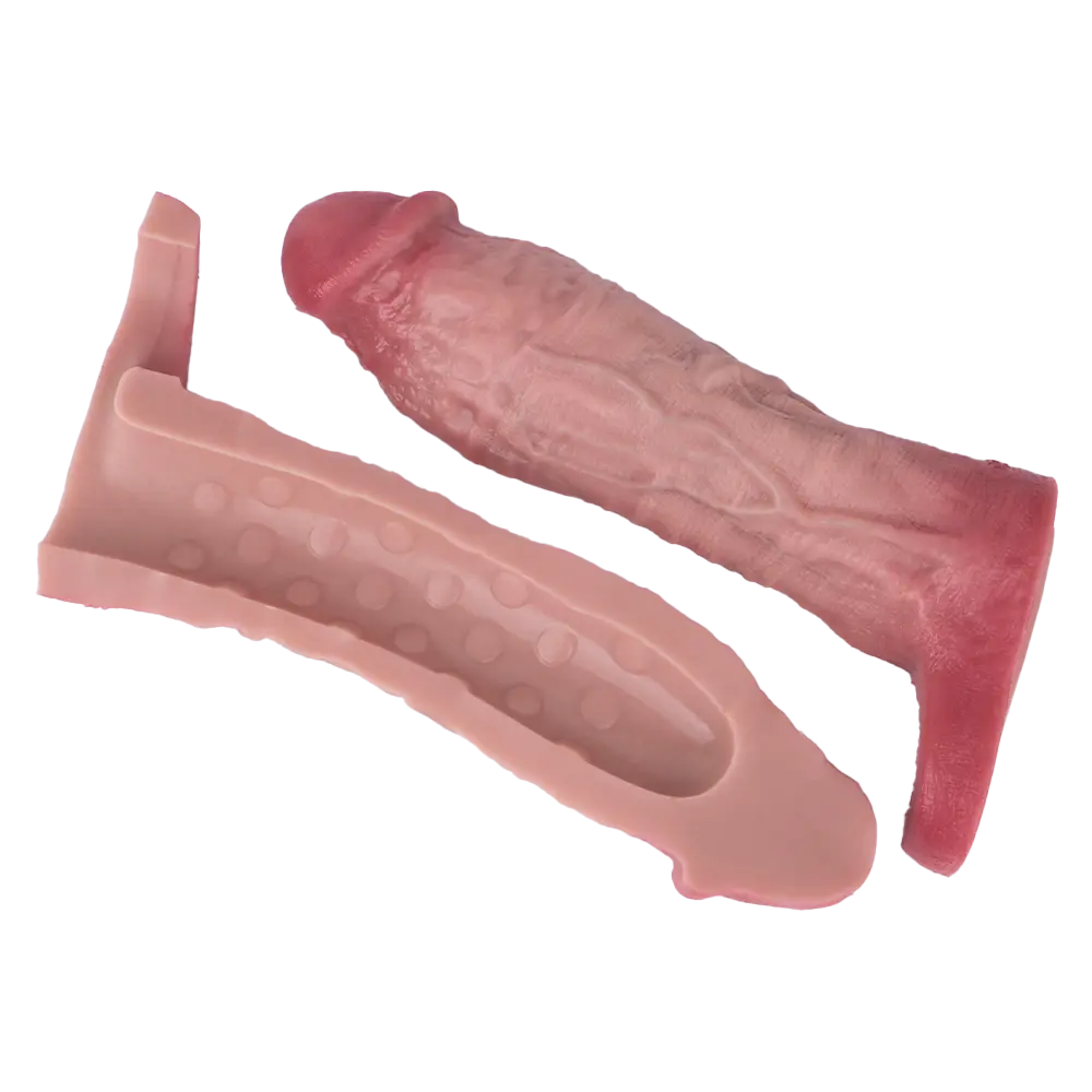 8.03"×2.09"Realistic Liquid Silicone Penis Extension Sleeve