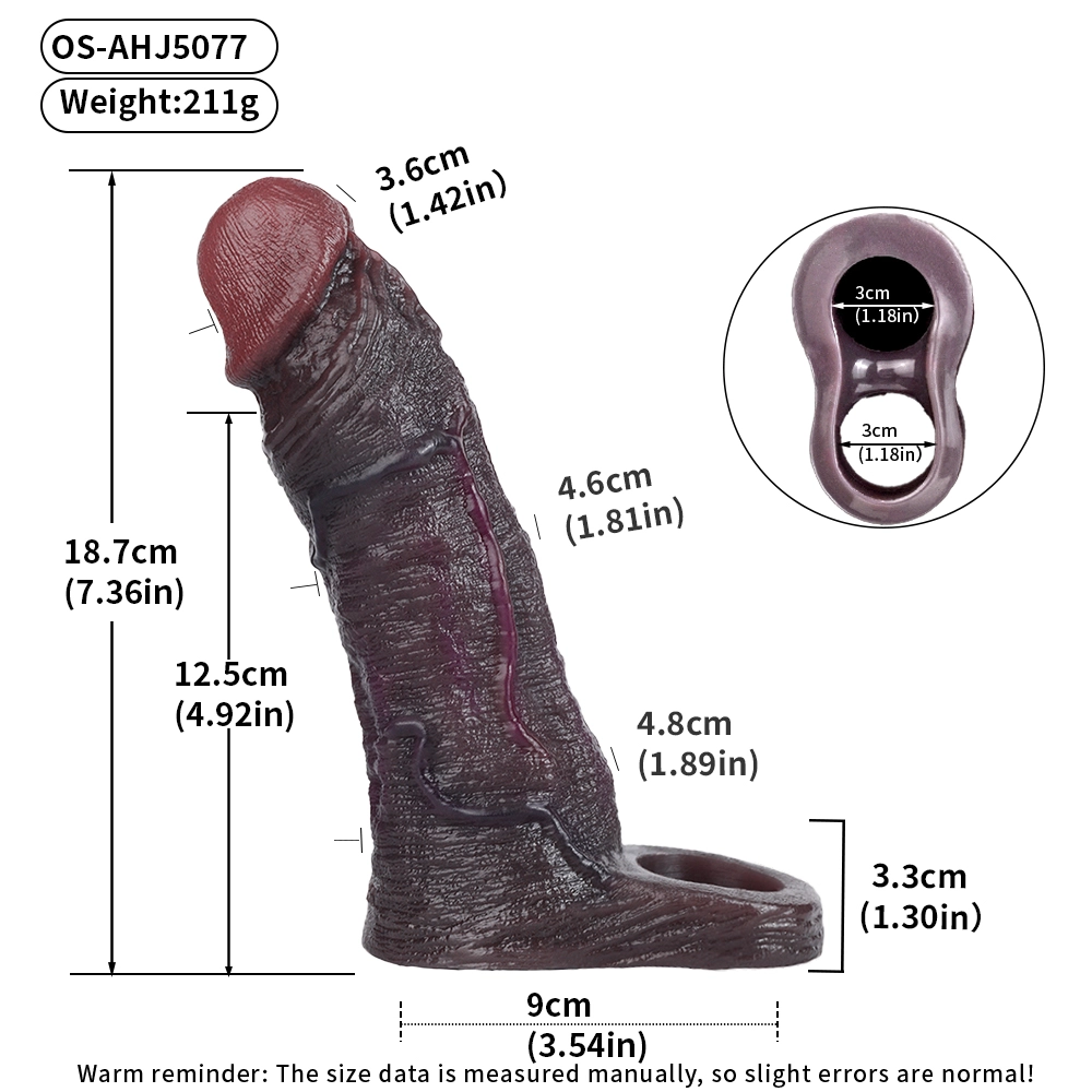 6.81"×2.04"Realistic Soft Cock Sleeve Extender