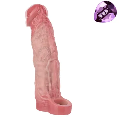 8.78"×1.85"Powerful Vibrating Soft Cock Sleeve