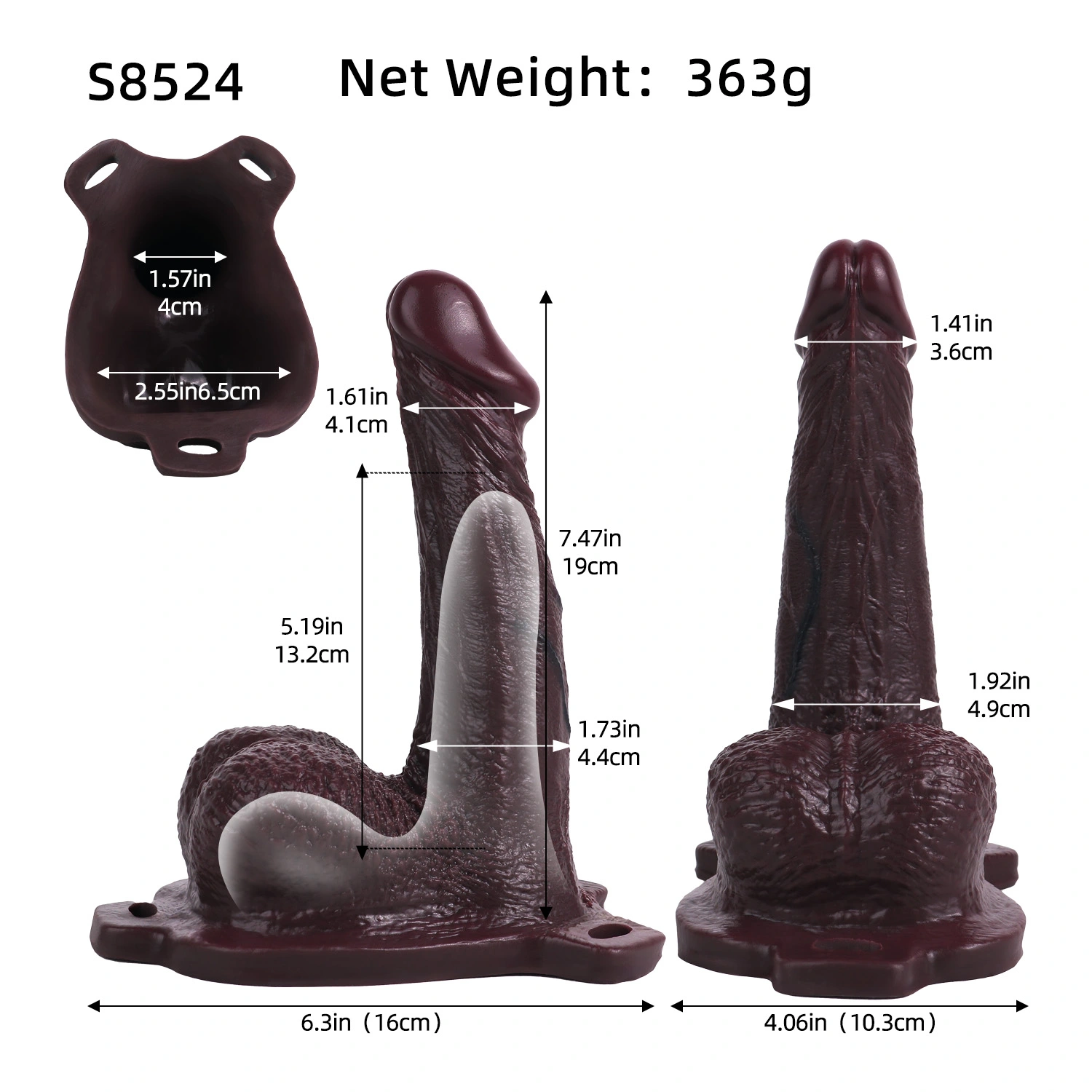 Bert 7.47” x 1.61” The Best Soft Wearable Black Penis Extender Sleeve