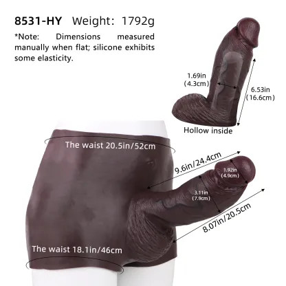  Kirk 9.6” x 3.11” Wearable Black Huge Soft Realistic Penis Sleeve