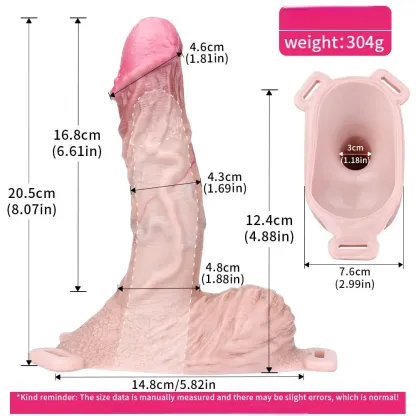 Ethan 8.07” x 1.69” Silicone Wearable Realistic Cock Extender Sleeve