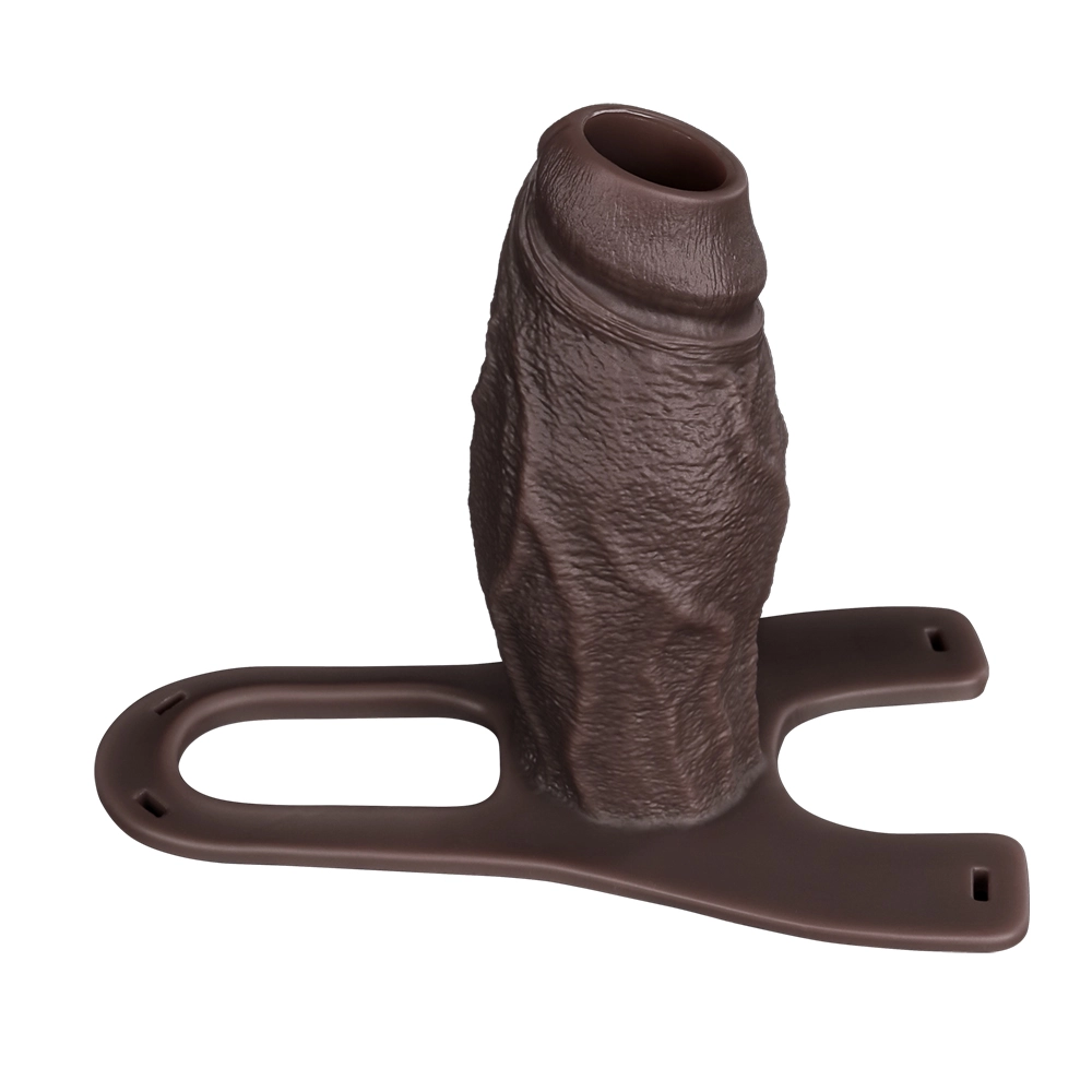 Kerr 6.1" x 2.8" Wearable Black Real Life Open Tip Cock Girth Sleeve