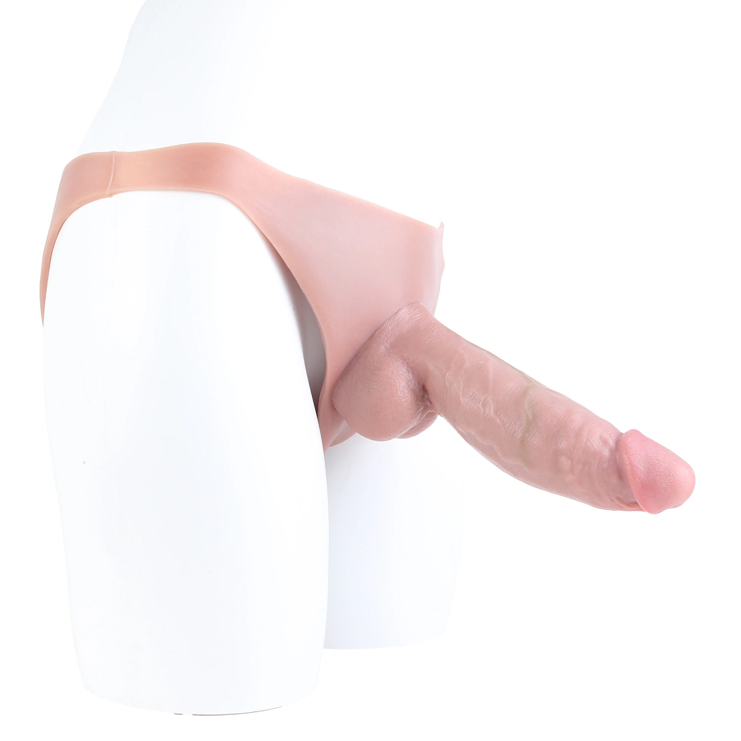 7.48" x 1.81" Wearable Hollow Thick Short Fat Dildo ED Cock Sleeve with Filler plug
