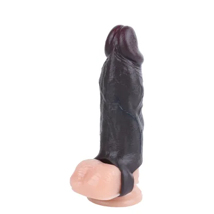 Brandon 6.22” x 1.73” Soft Realistic Black Penis Extension Sleeve