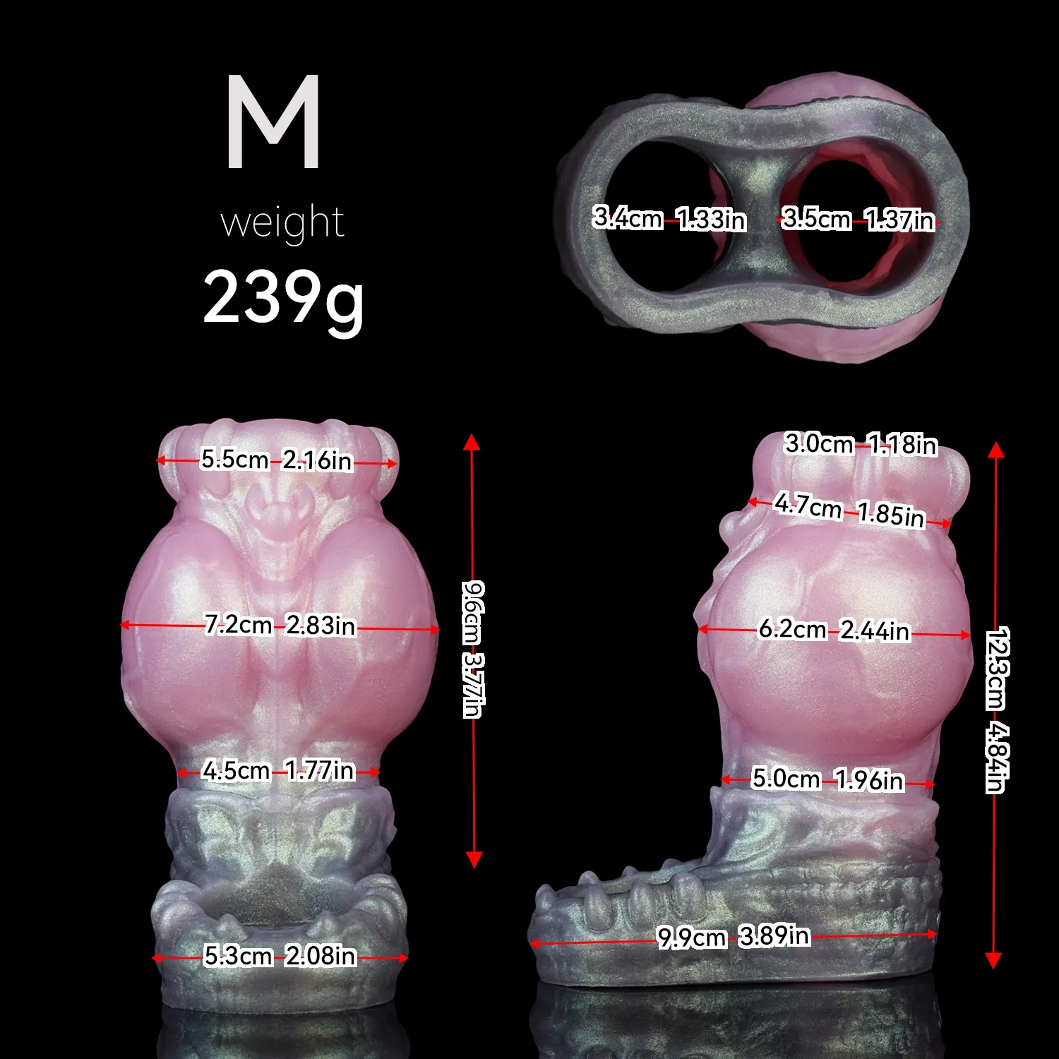 Spirit 5.62" x 2.87" Fantasy Penis Girth Sleeve