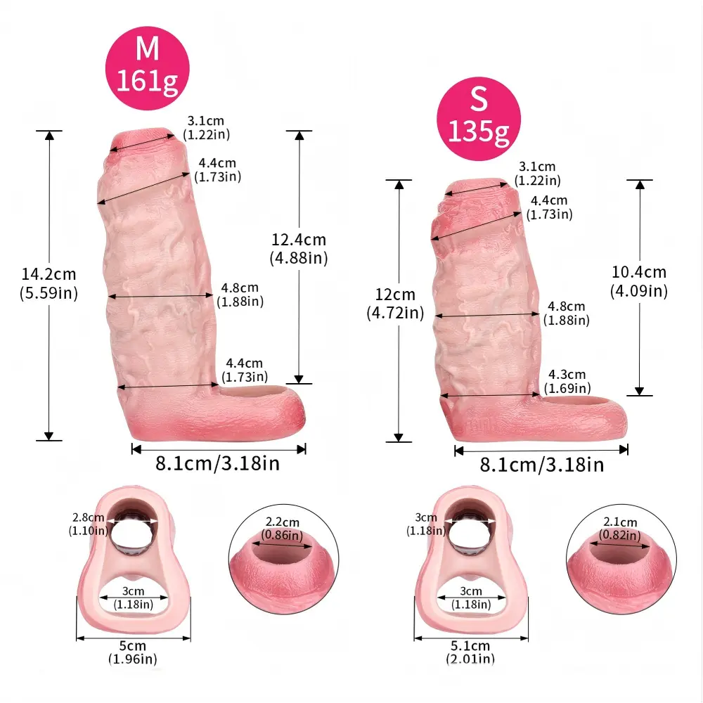 Aaron 5.59” x 1.88” Liquid Silicone Penis Girth Sleeve