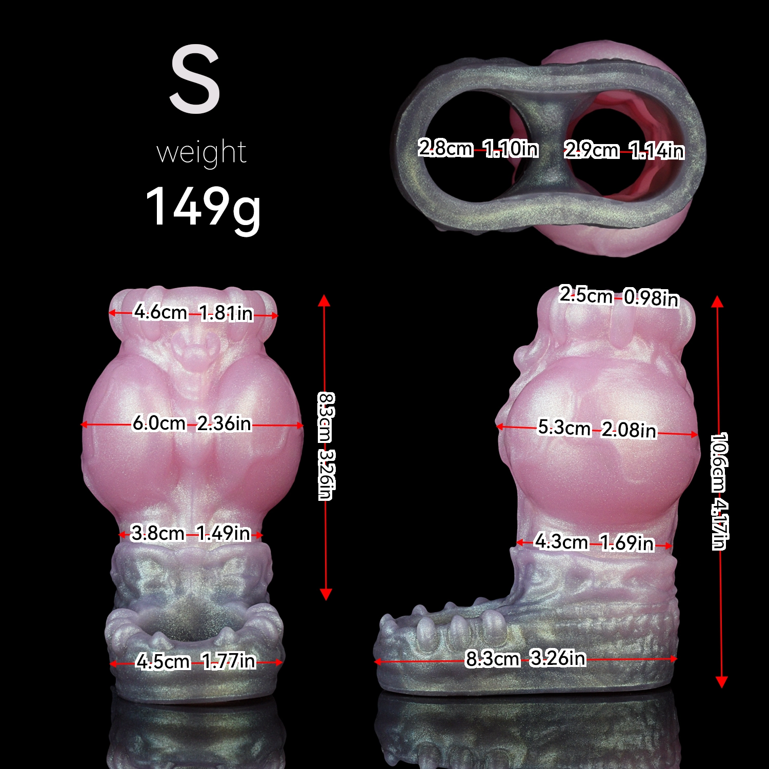 Spirit 5.62" x 2.87" Fantasy Penis Girth Sleeve