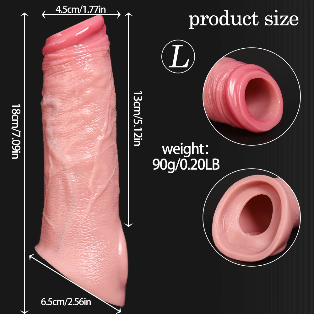 Rex 7.09” x 1.77” Silicone Realistic Penis Girth Sleeve
