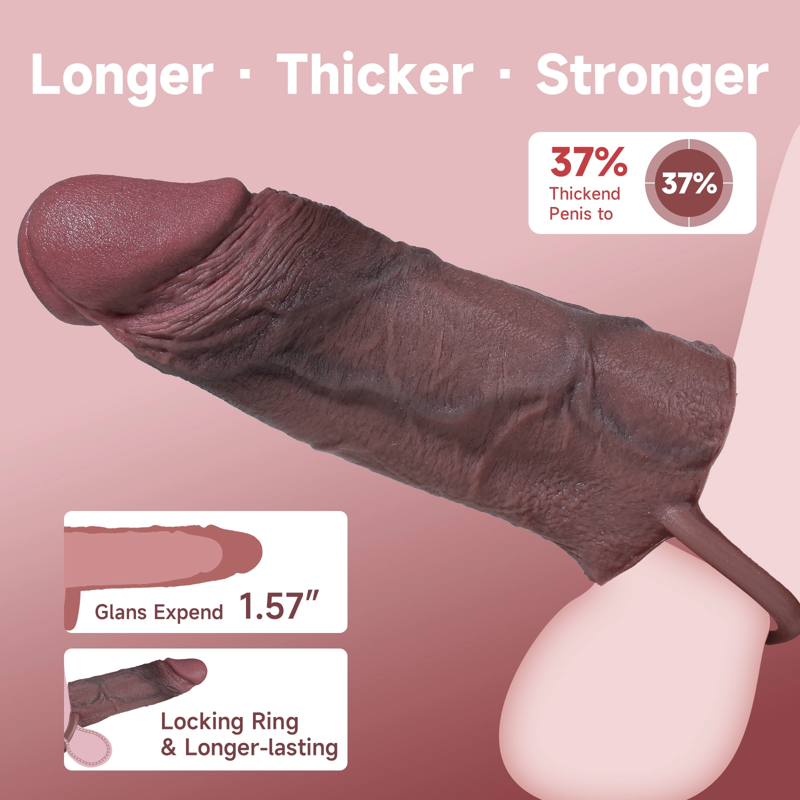 Duke 7” x 2.5” Realistic Life Like 1:1 Replica Black Penis Sleeve