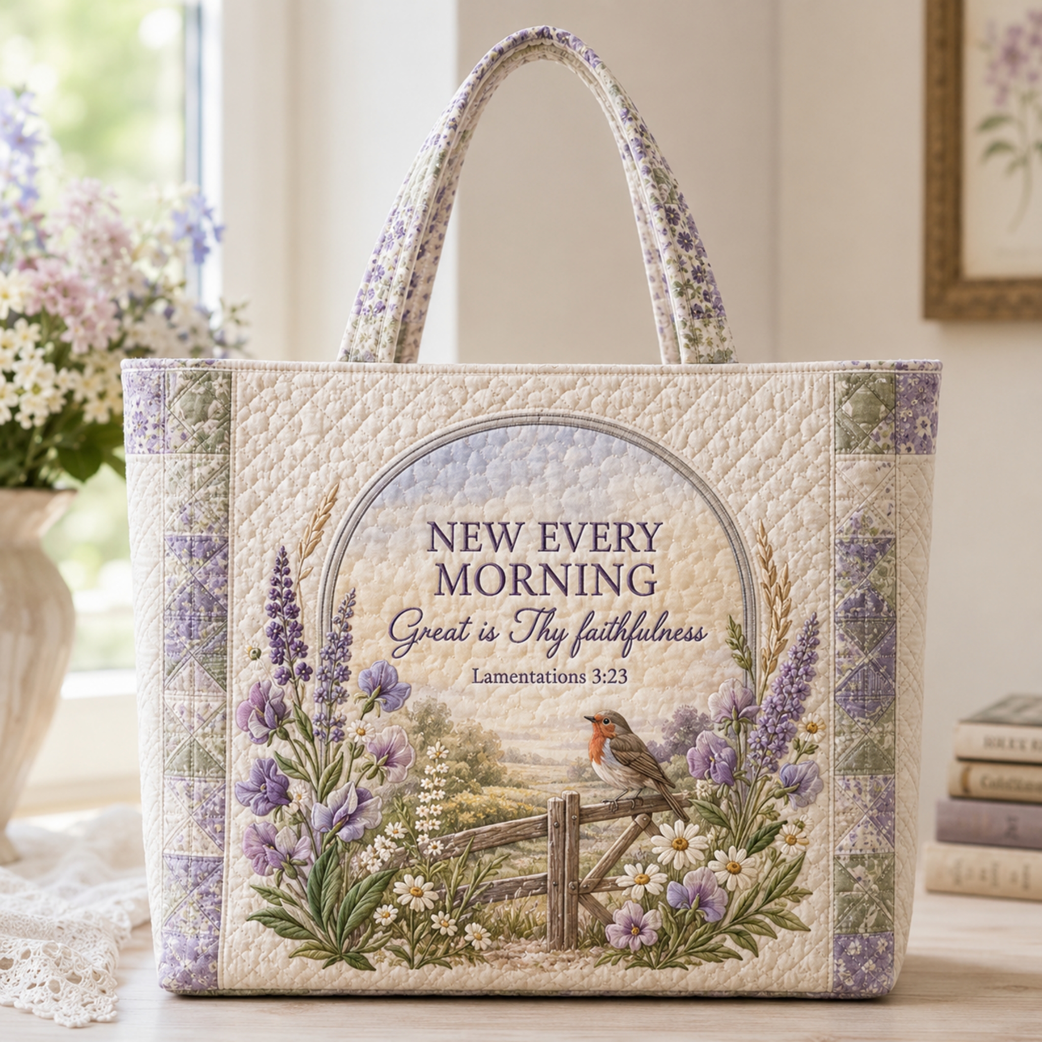 Lavender Robin Faith Tote