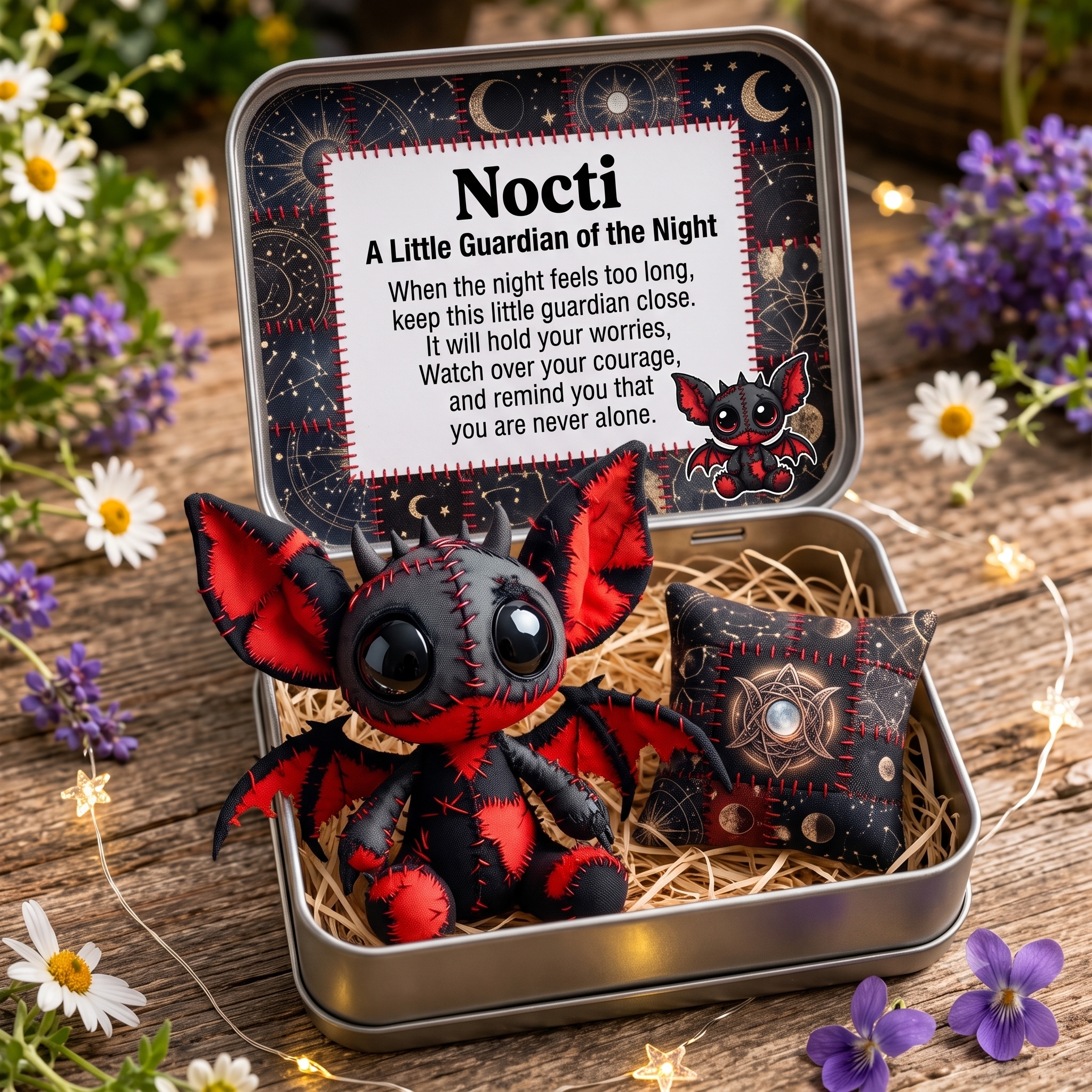 Pocket Hug Patchwork Little Devil Keepsake Tin