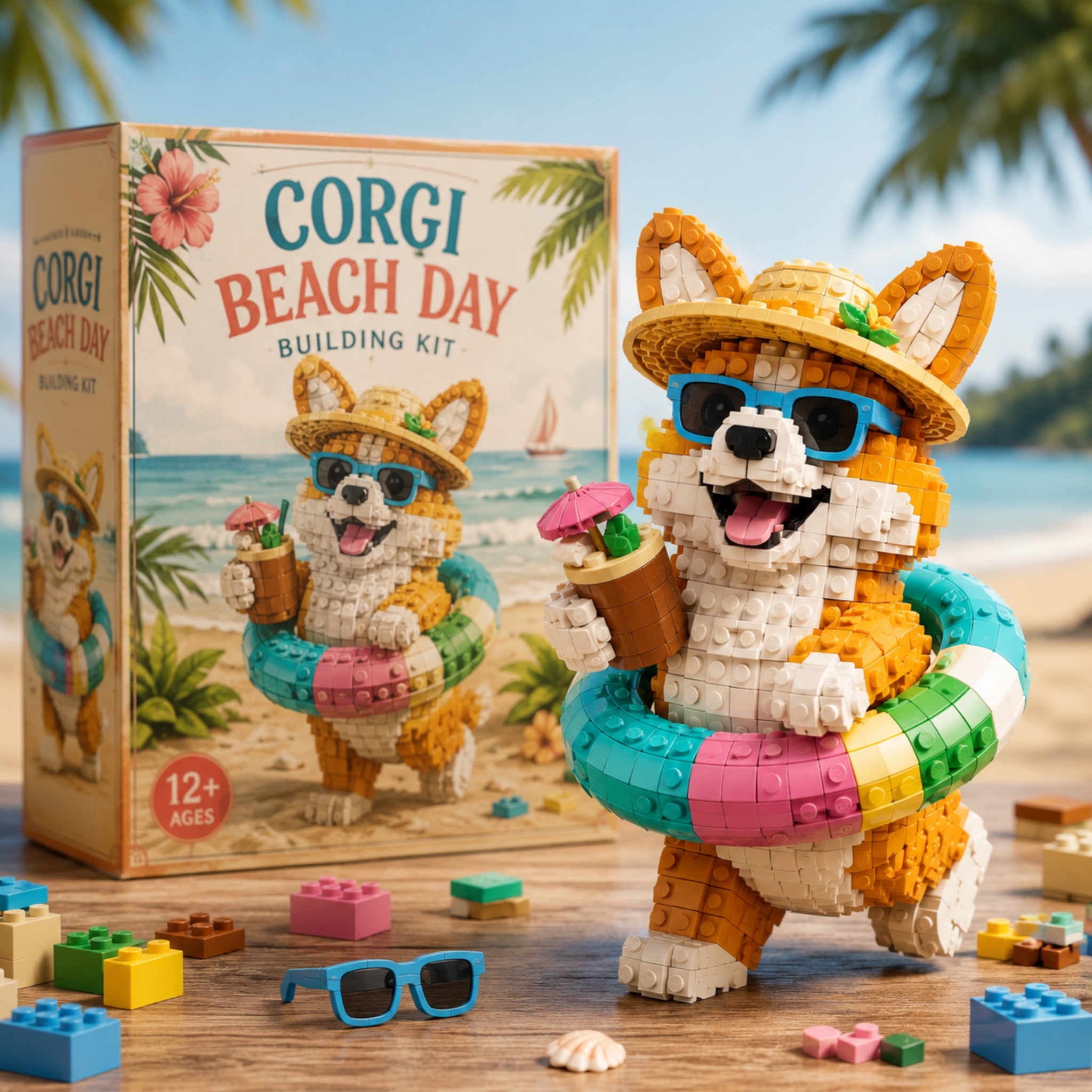Corgi Beach Day Collectible Model