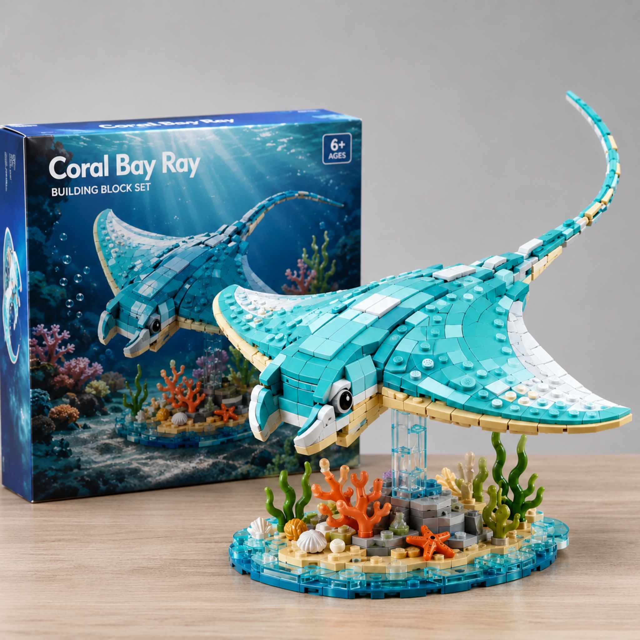 Ocean Diorama: Manta Ray Brick Building Kit