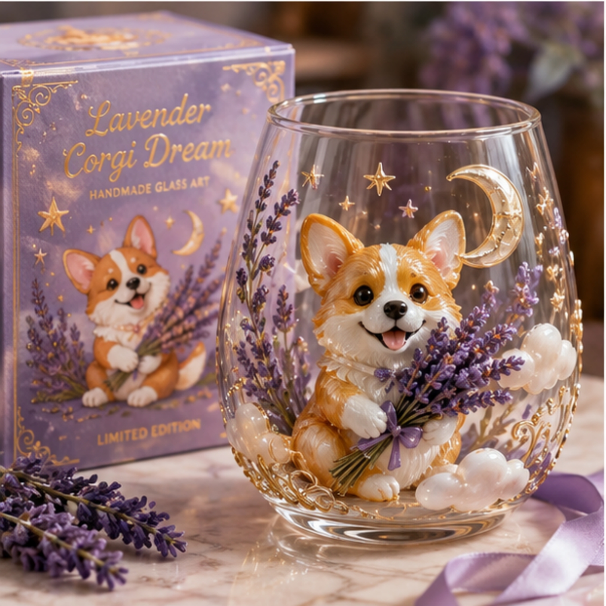 Handmade Corgi Glass Mug