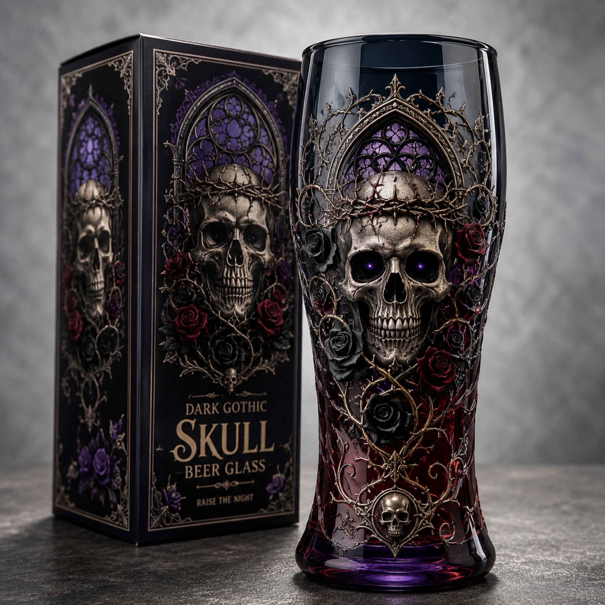 Gothic Skull Beer Glass