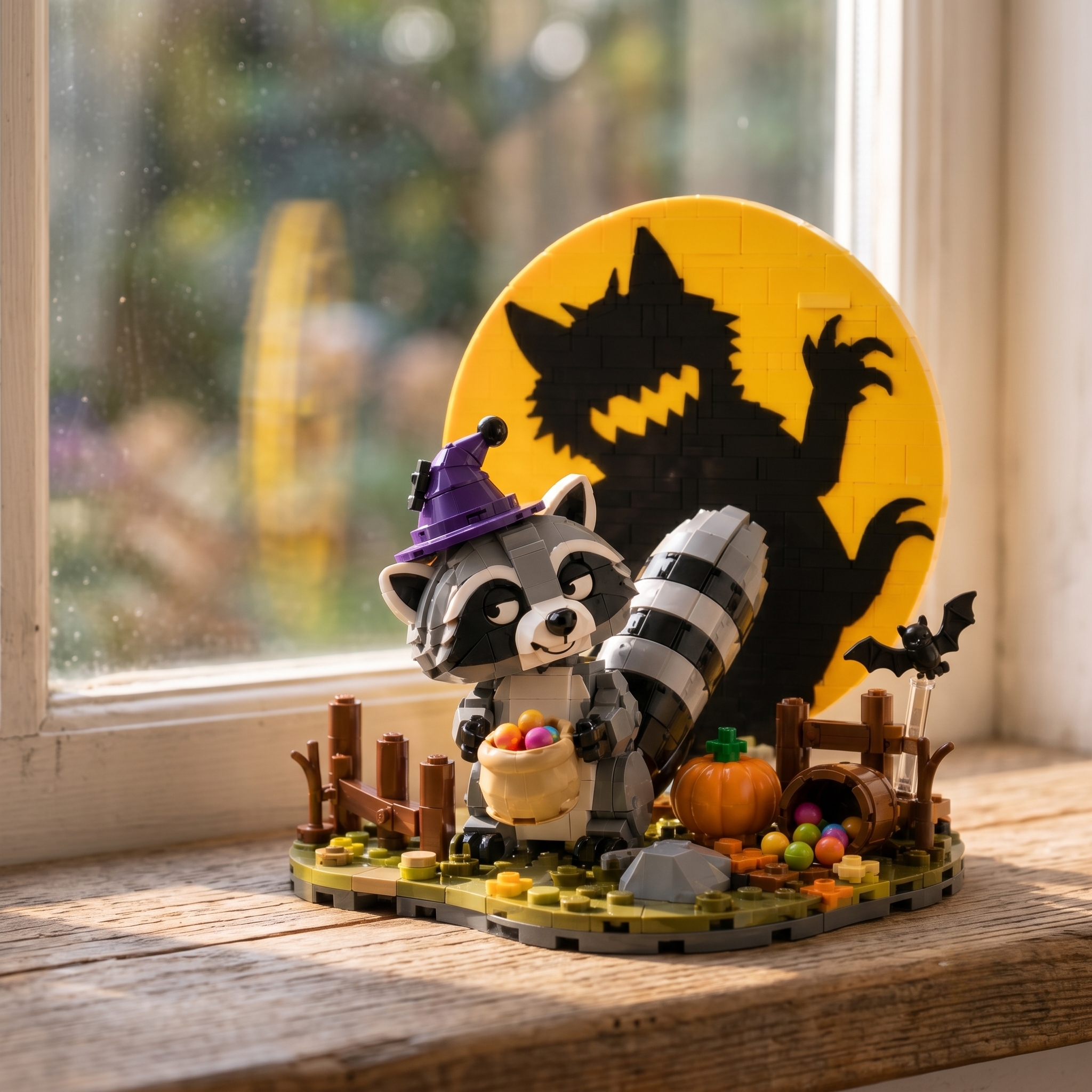 Spooky Shadow Raccoon Building Set