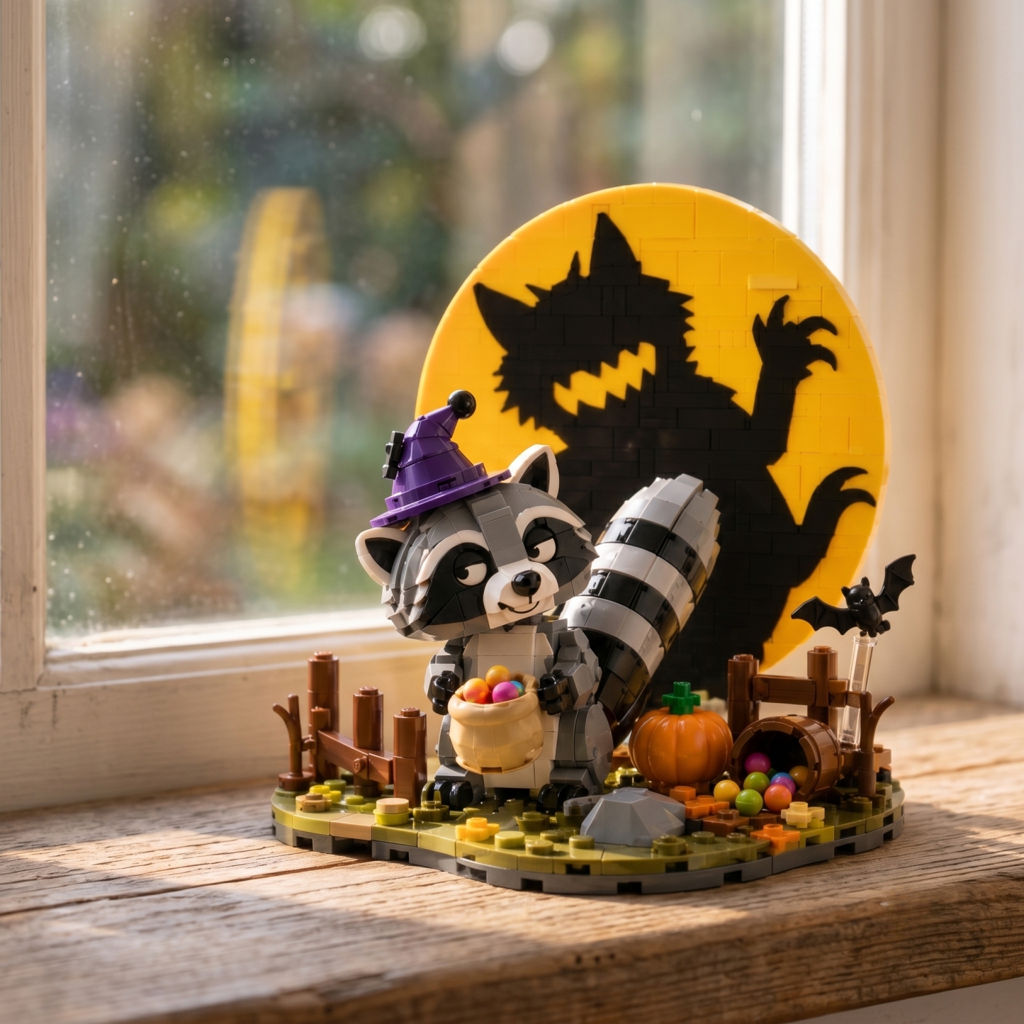 Spooky Shadow Raccoon Building Set