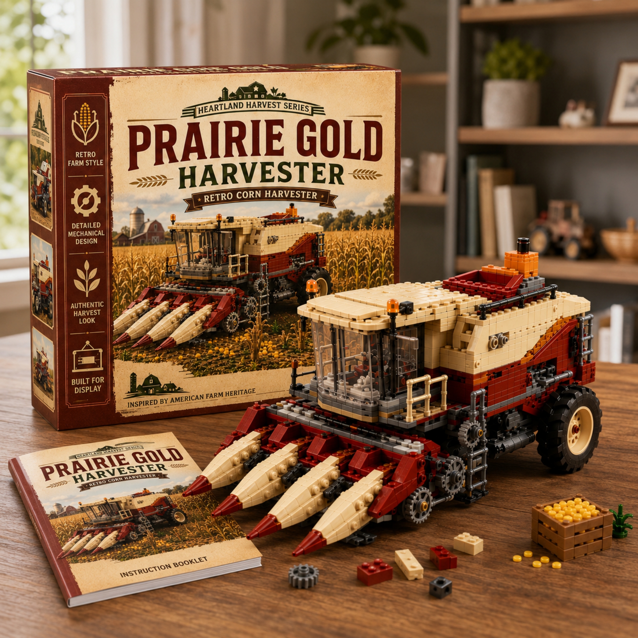 Ultimate Retro Corn Harvester Brick Set