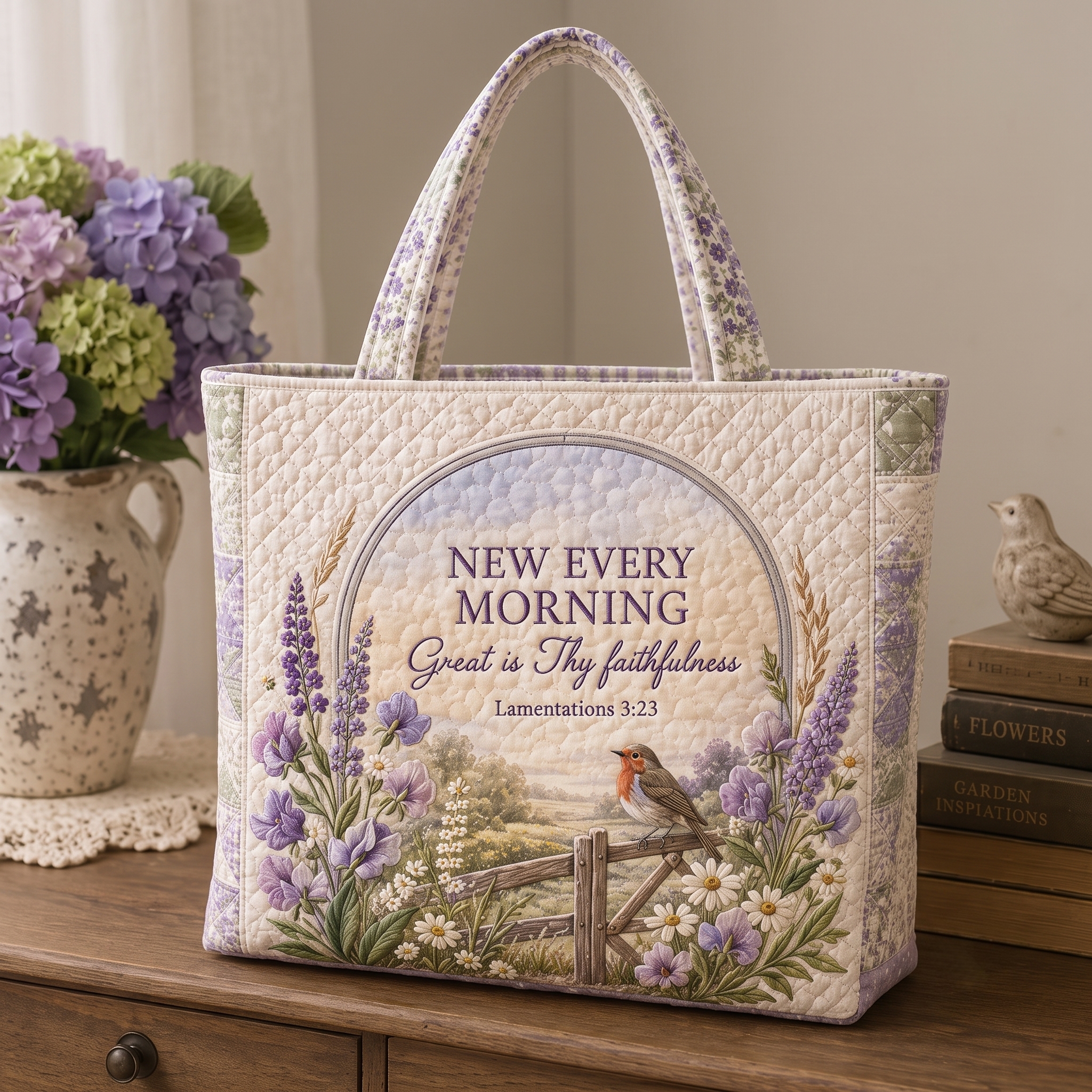 Lavender Robin Faith Tote