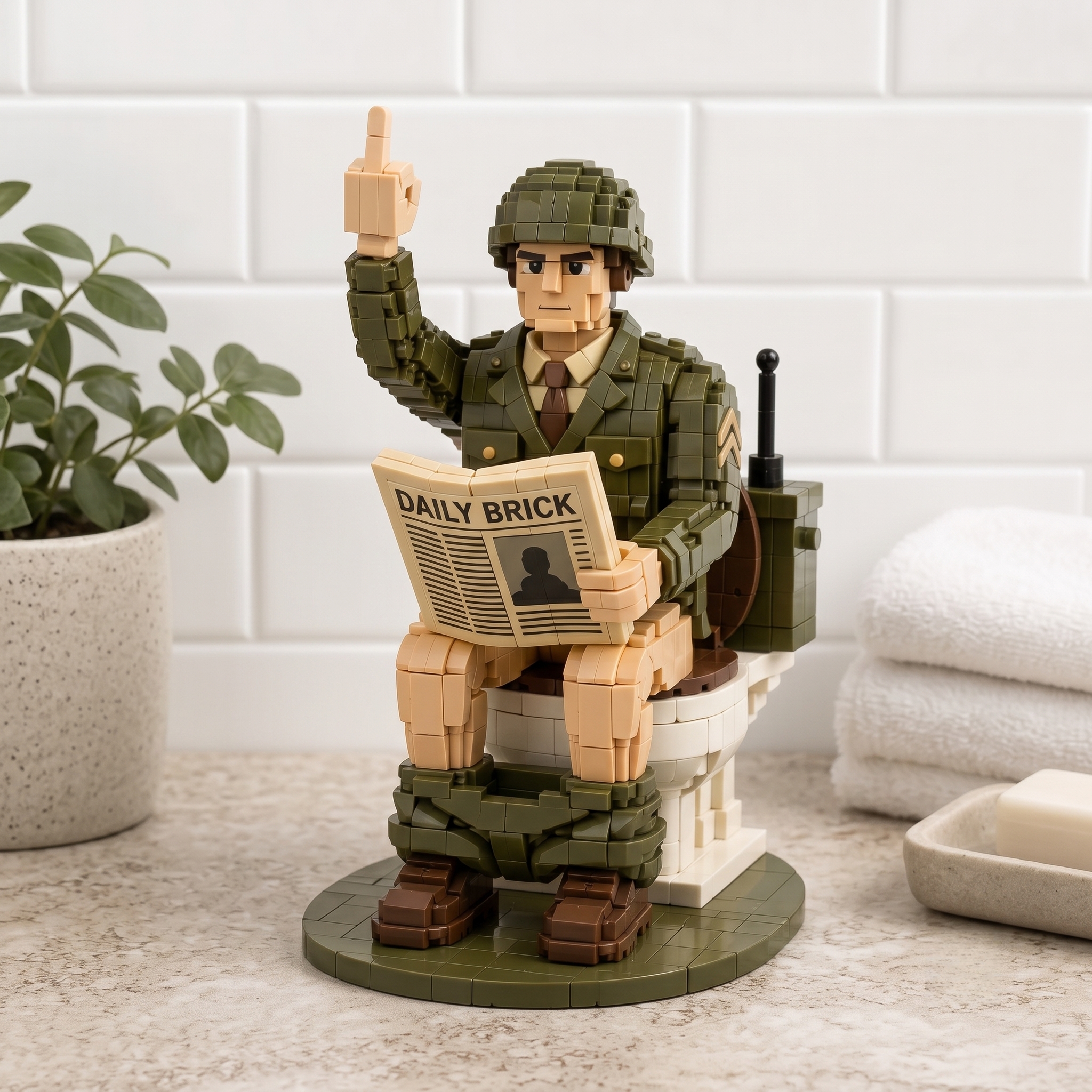 Tactical Toilet Soldier Brick Building Set