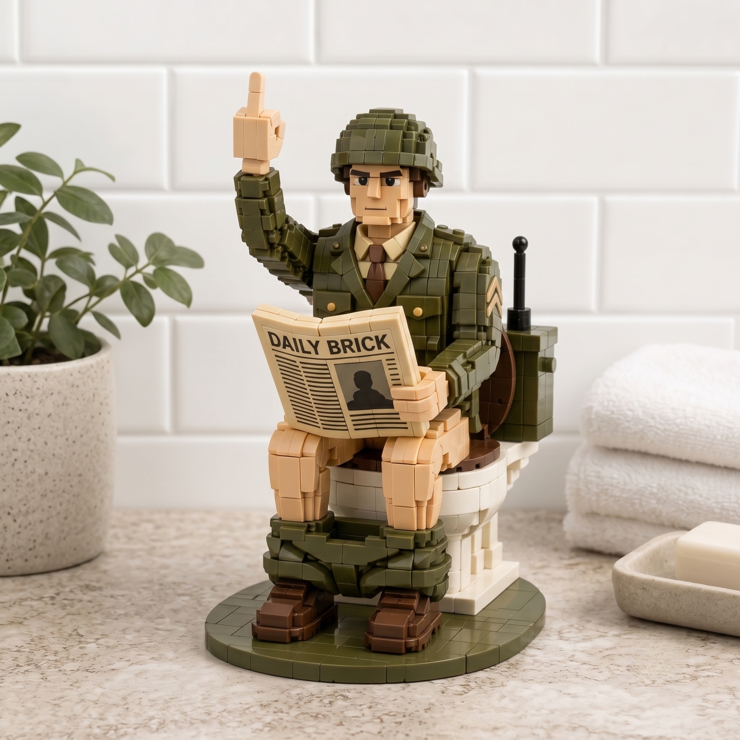 Tactical Toilet Soldier Brick Building Set