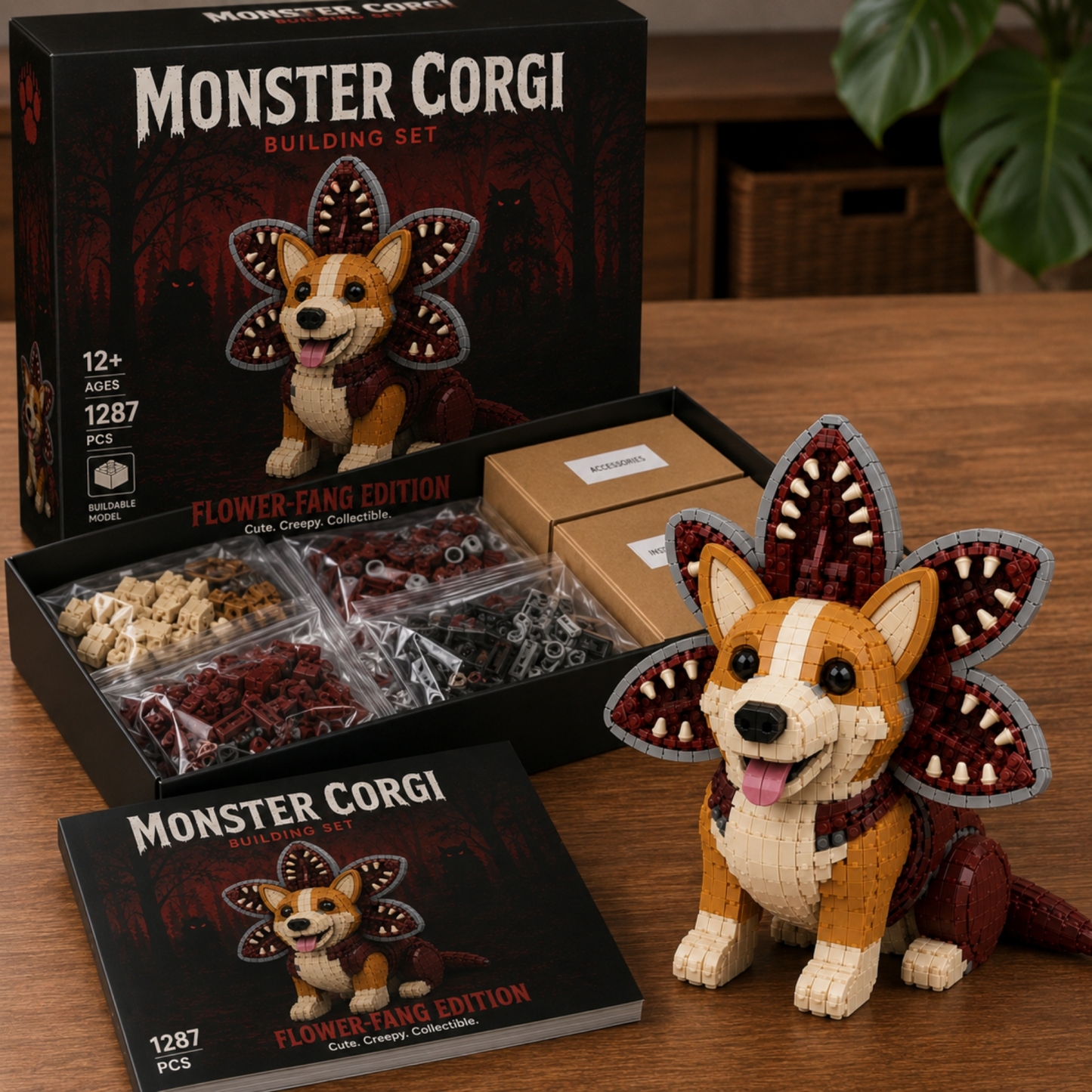 Cute Meets Creepy: Monster Corgi Building Set