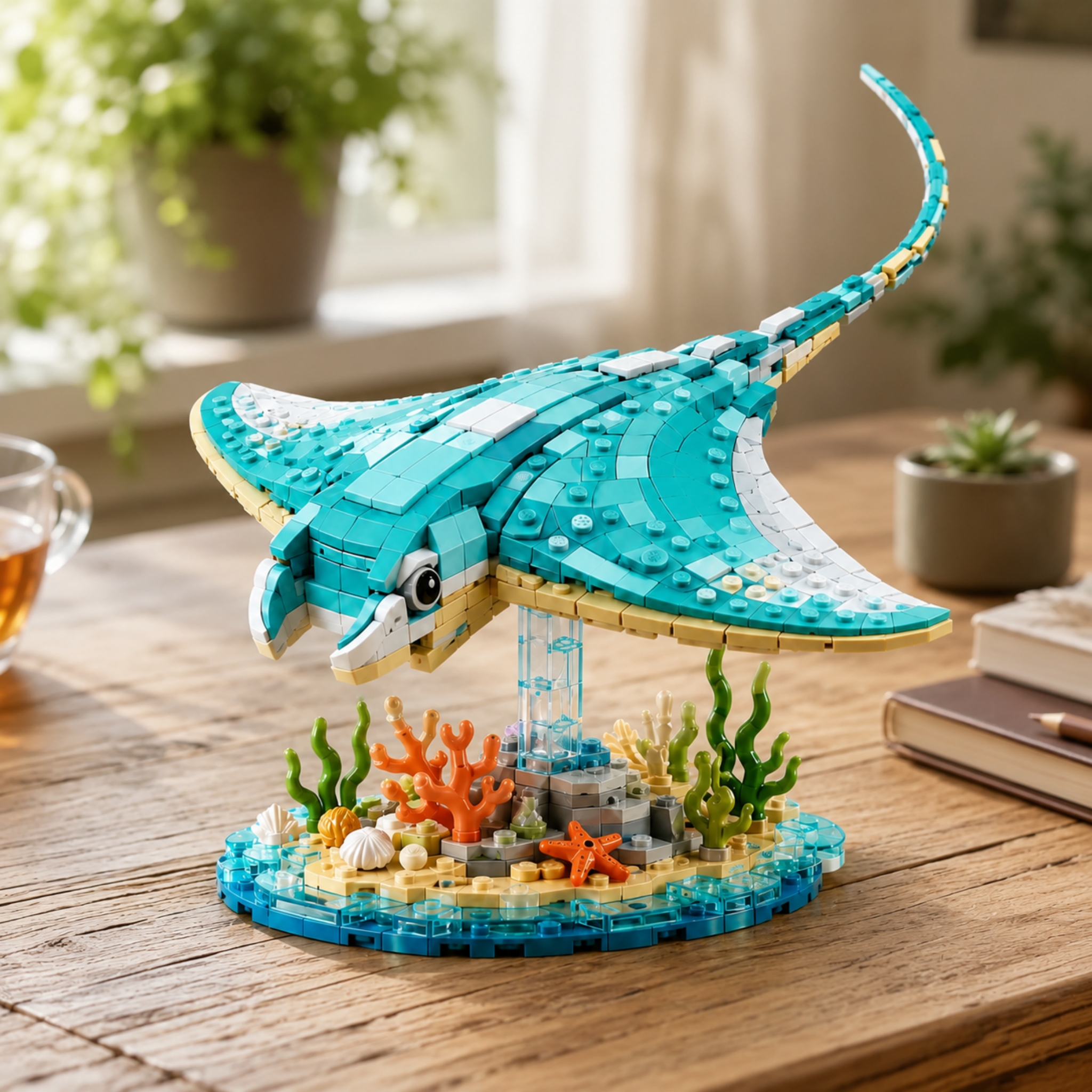 Ocean Diorama: Manta Ray Brick Building Kit