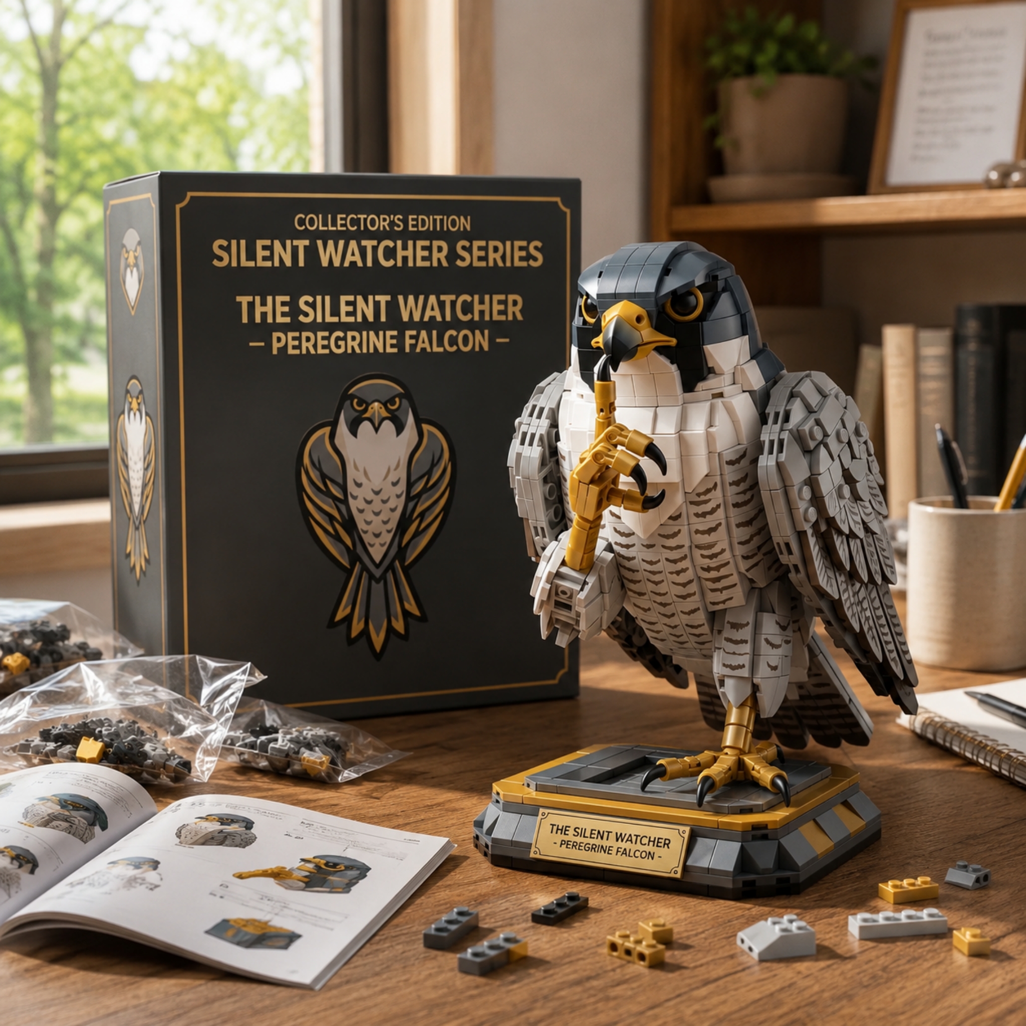 The Silent Watcher: Peregrine Falcon Brick Set