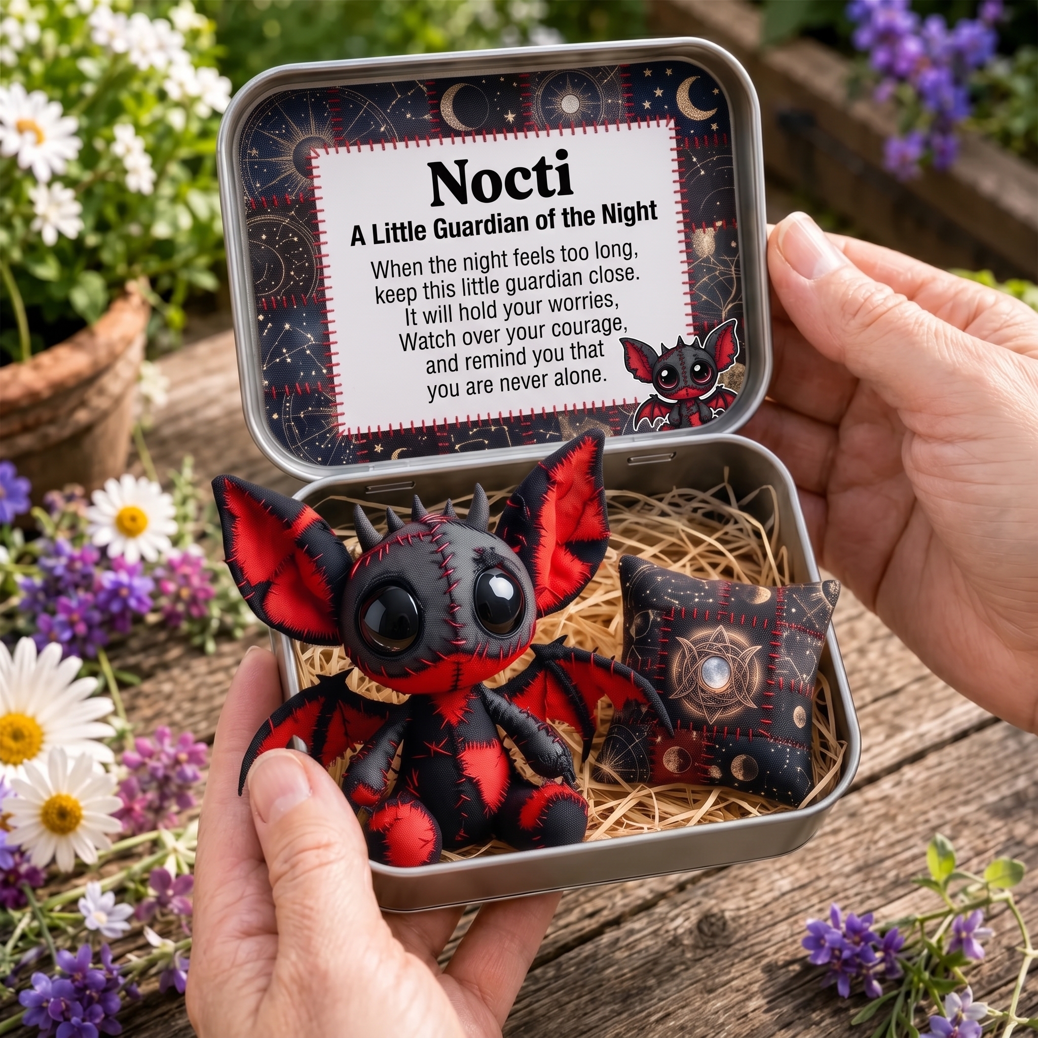 Pocket Hug Patchwork Little Devil Keepsake Tin
