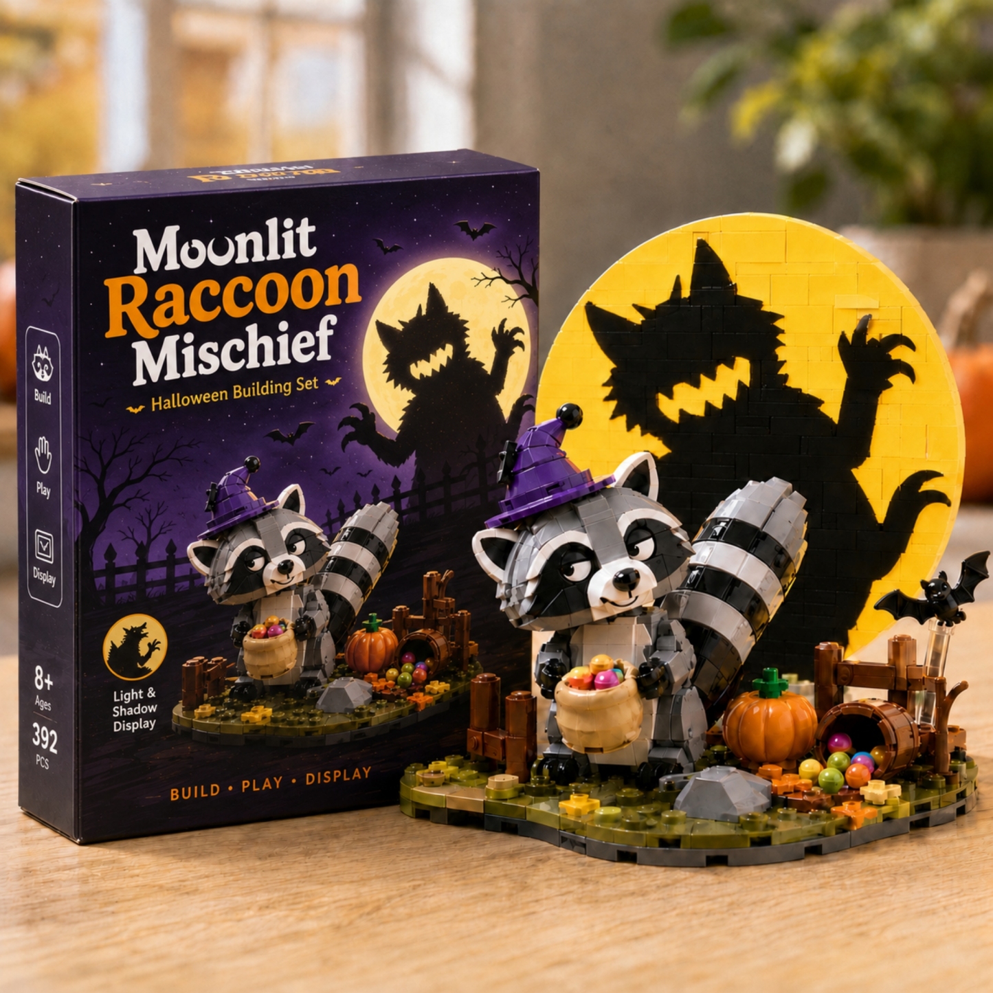 Spooky Shadow Raccoon Building Set