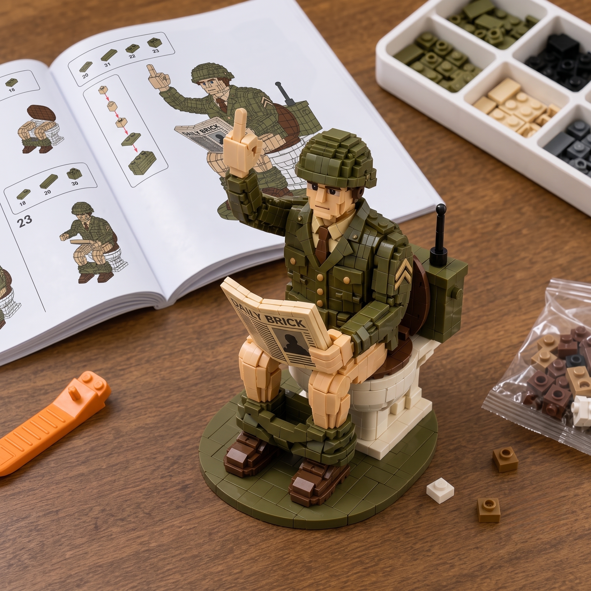 Tactical Toilet Soldier Brick Building Set