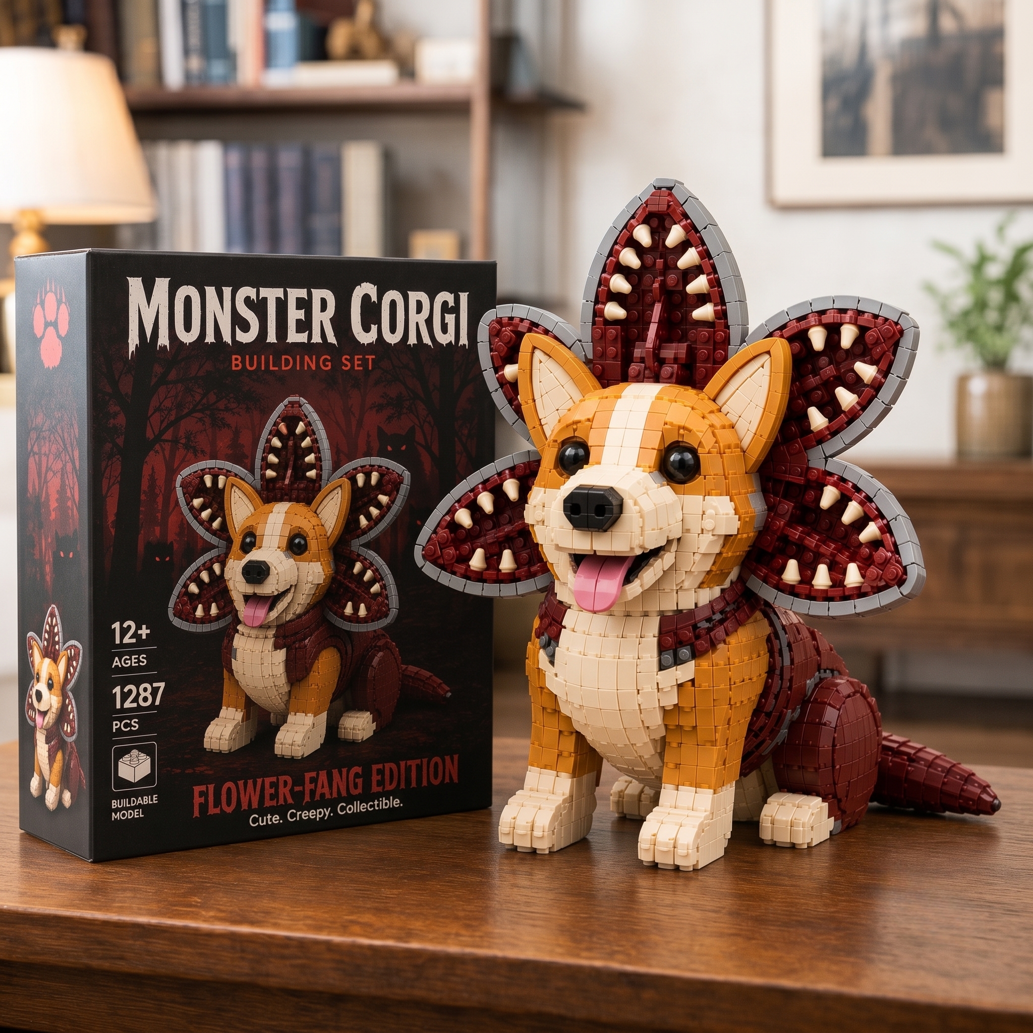 Cute Meets Creepy: Monster Corgi Building Set