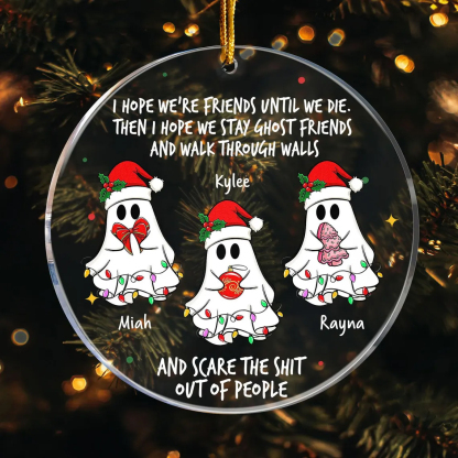 Personalized Ghost Friends Funny Christmas Ornament
