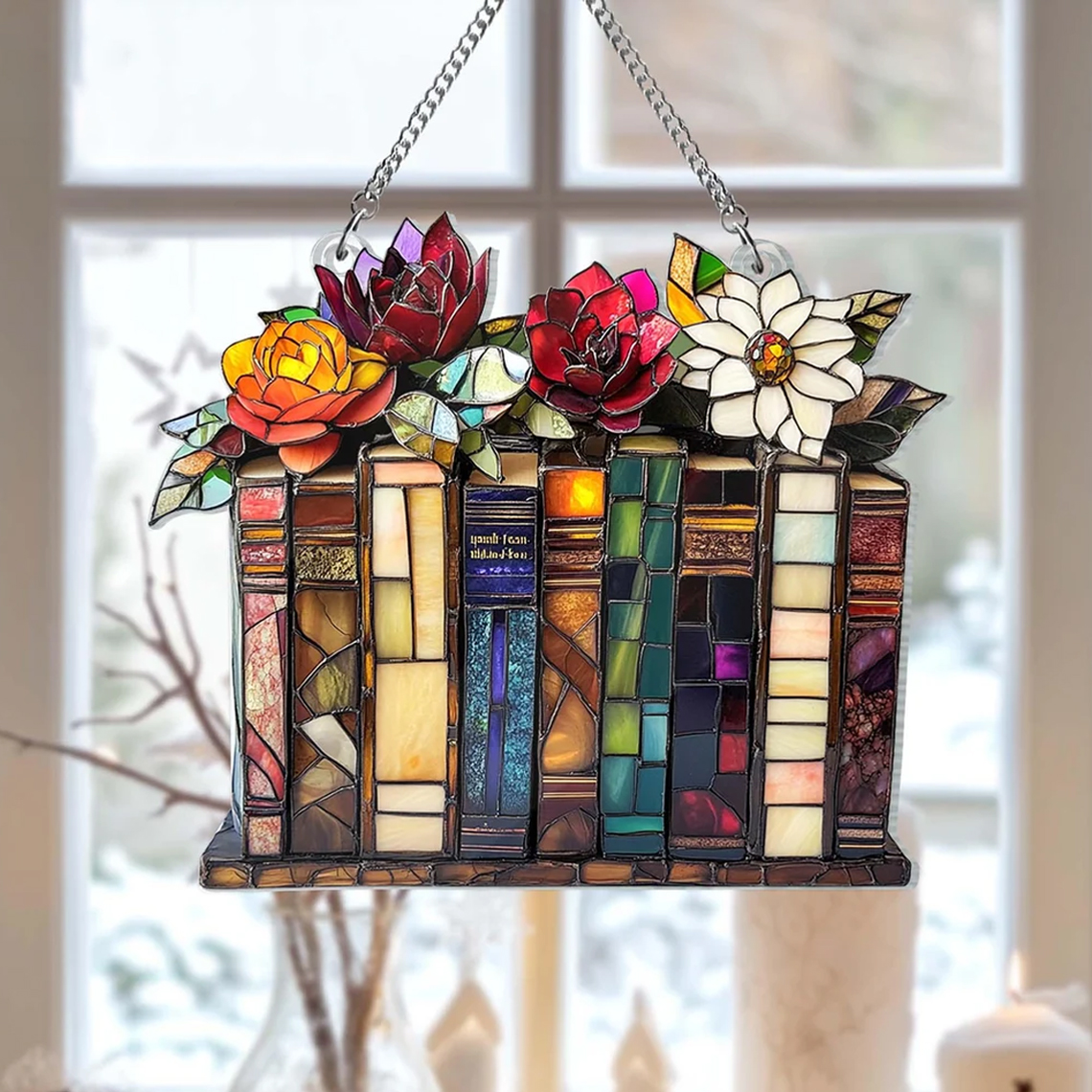Book & Blossom Suncatcher