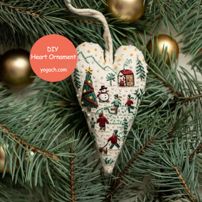 DIY Ornament for Christmas in the shape of a heart