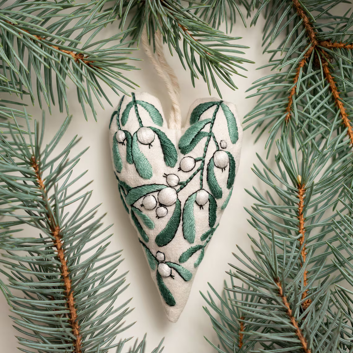 DIY Ornament for Christmas in the shape of a heart