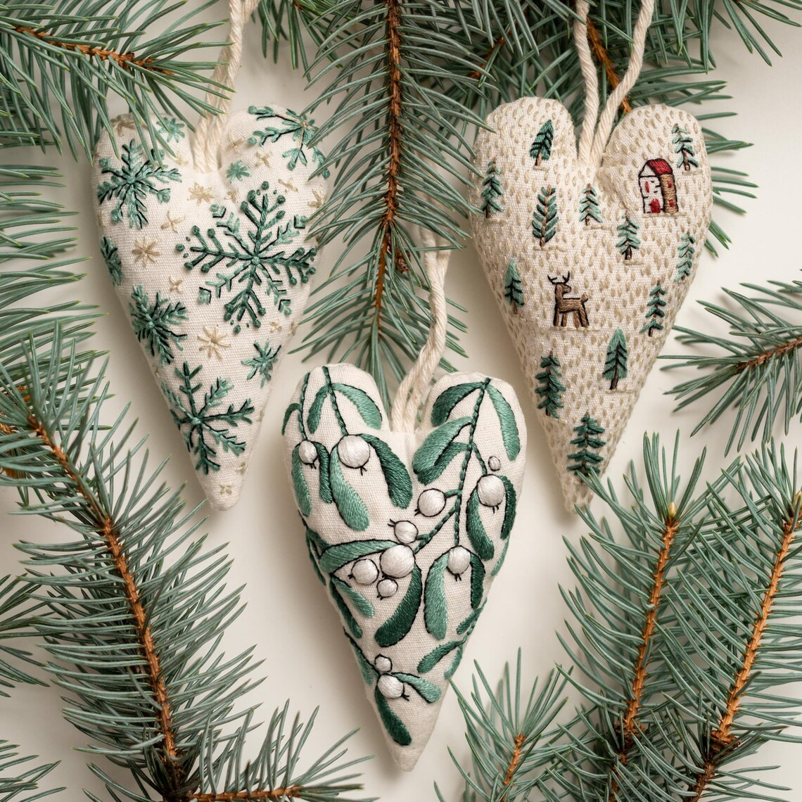 DIY Ornament for Christmas in the shape of a heart
