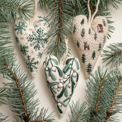 DIY Ornament for Christmas in the shape of a heart