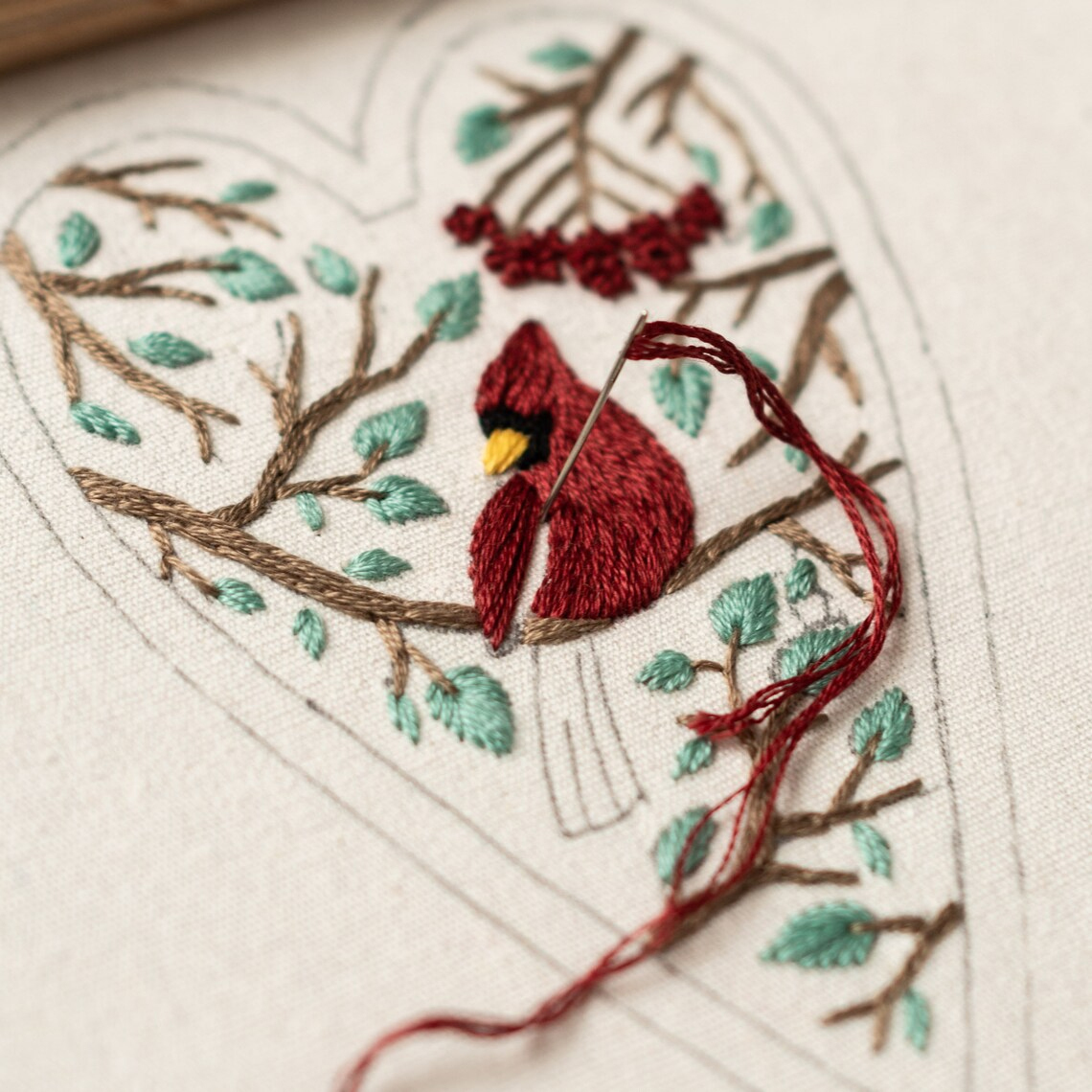 DIY Ornament for Christmas in the shape of a heart